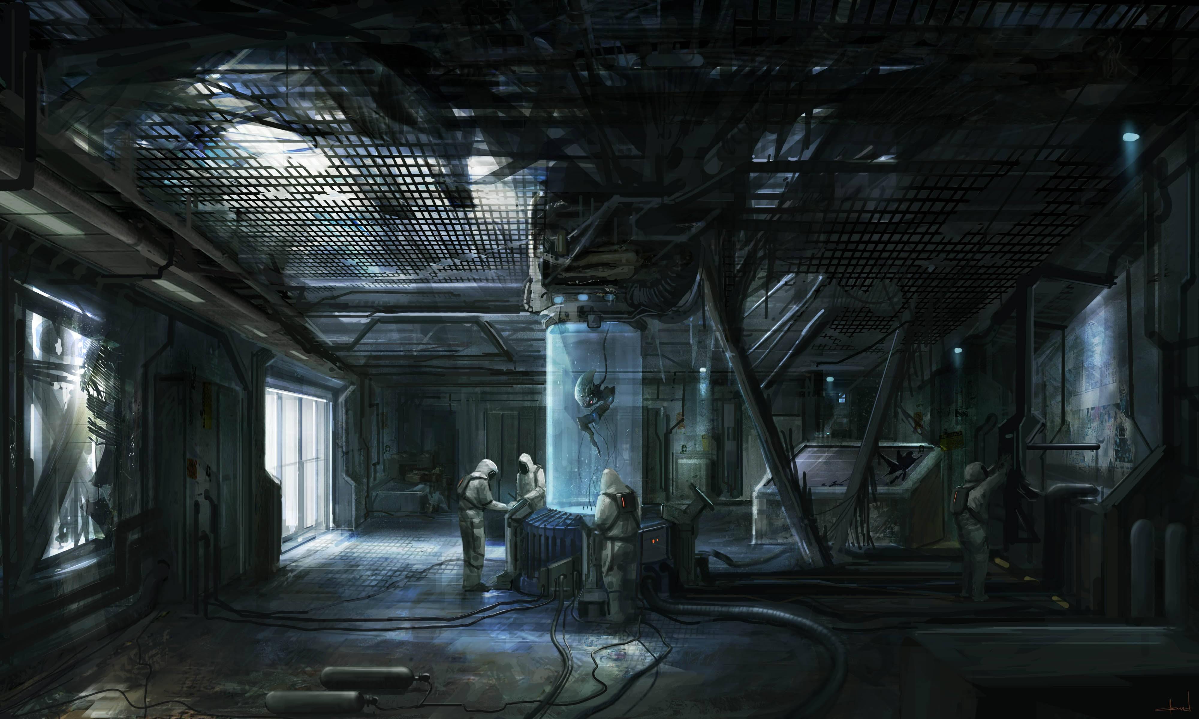 Mysterious Abandoned Factory in 4K Ultra HD Dark — 4000x2400 wallpaper