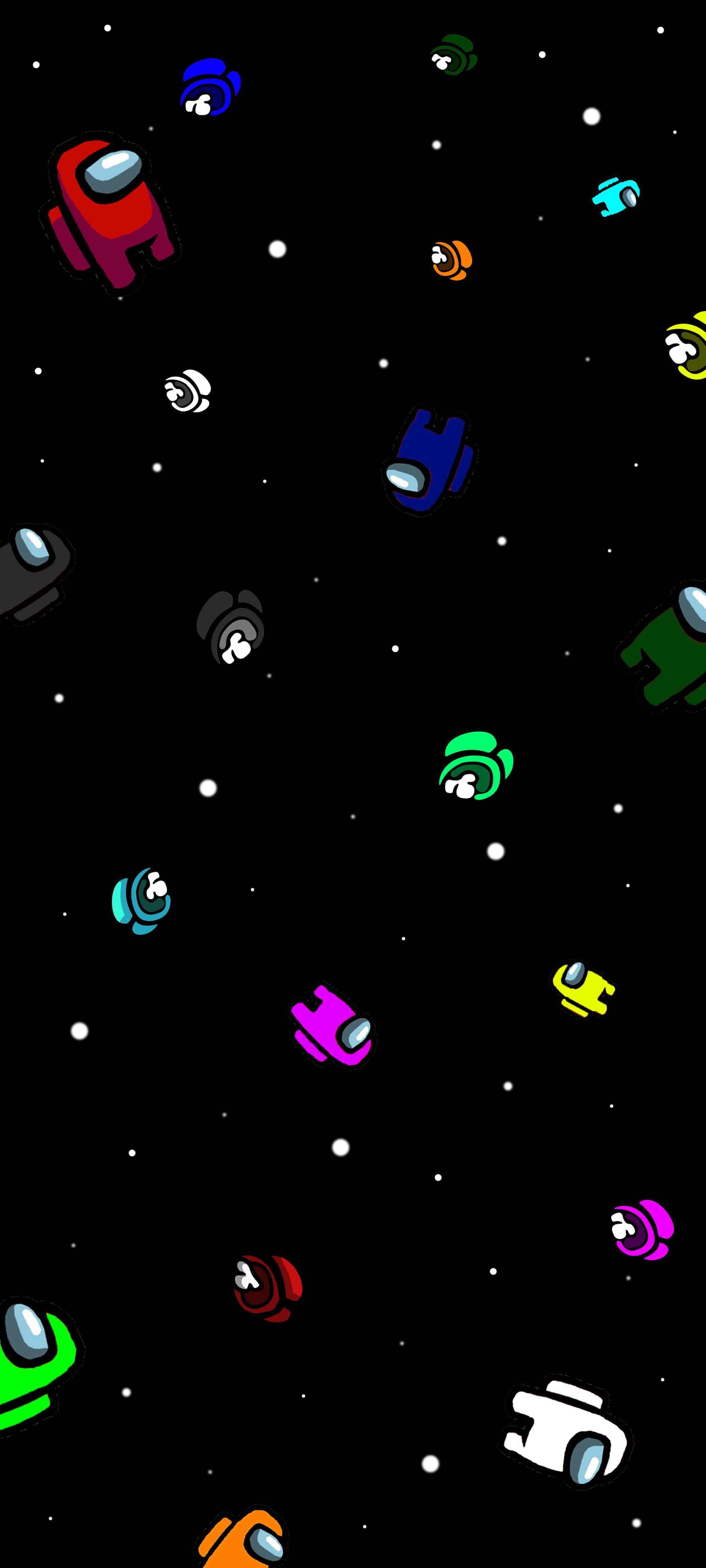 Mysterious Crewmates in the spaceship - Among Us Game Background — 2074x4608 wallpaper