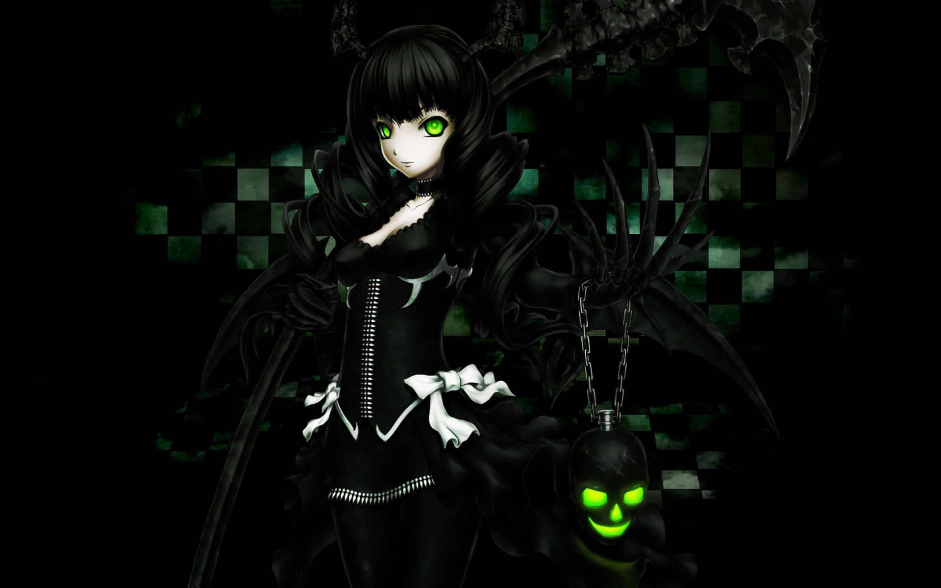 Mysterious dark anime girl deep in thought — 1920x1200 wallpaper