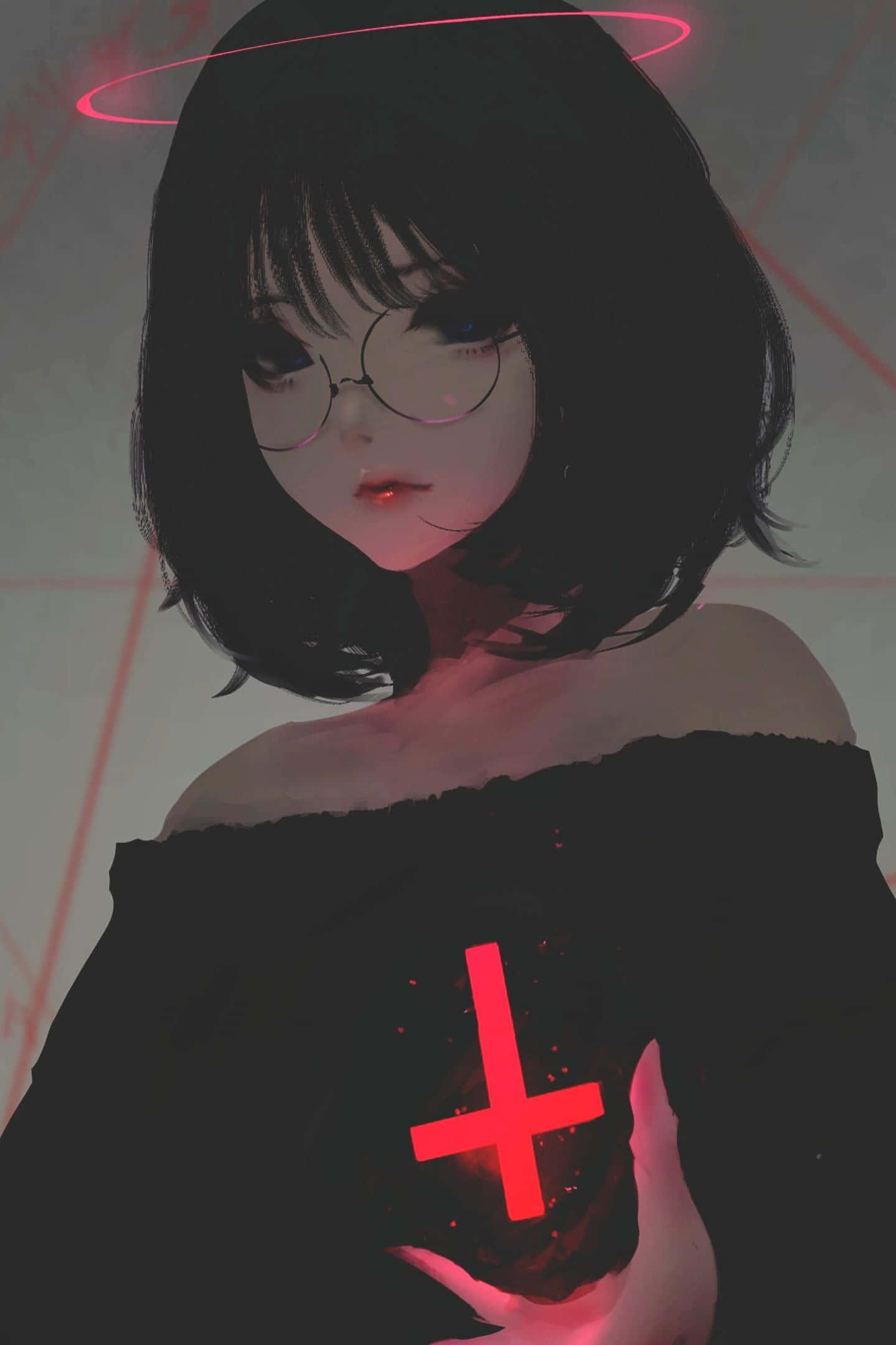 Mysterious Dark Anime Girl — 1440x2160 wallpaper