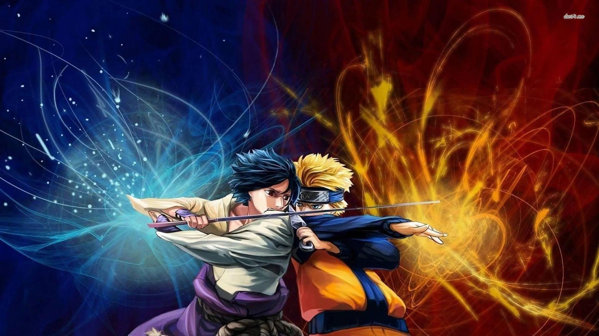 Naruto And Sasuke Brawl — 1920x1080 wallpaper
