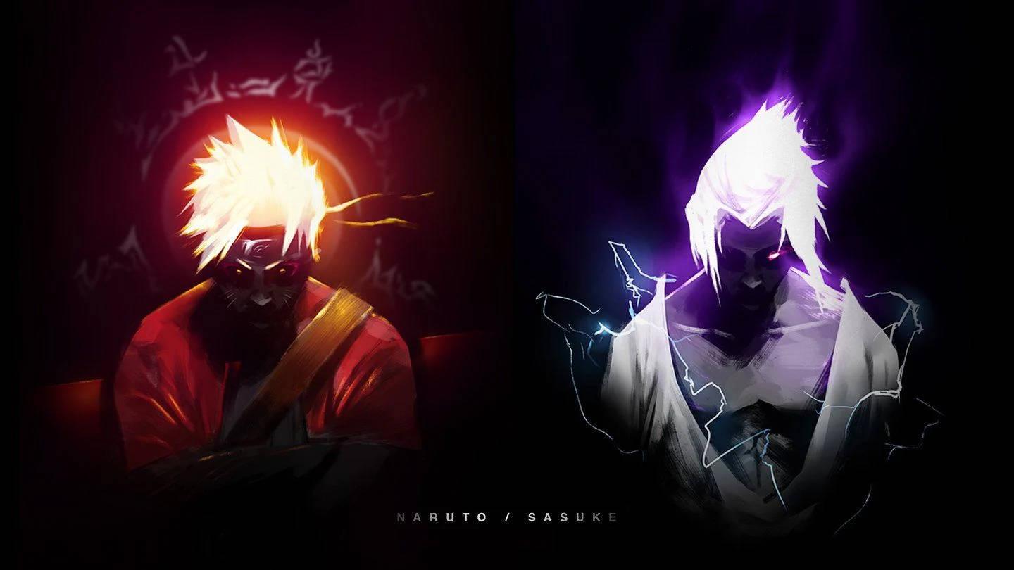 Naruto And Sasuke Dark Mode — 1440x810 wallpaper