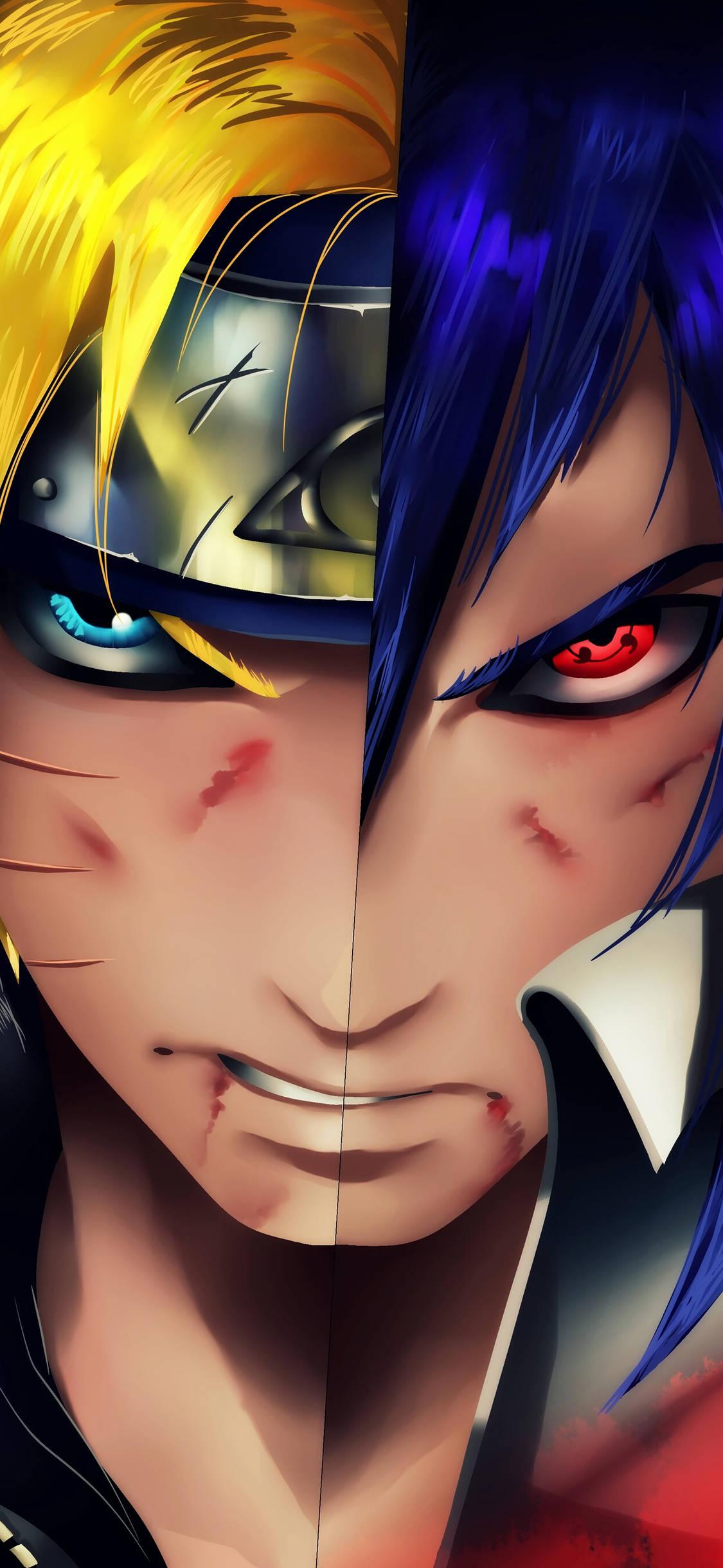 Naruto And Sasuke Merge — 1125x2436 wallpaper