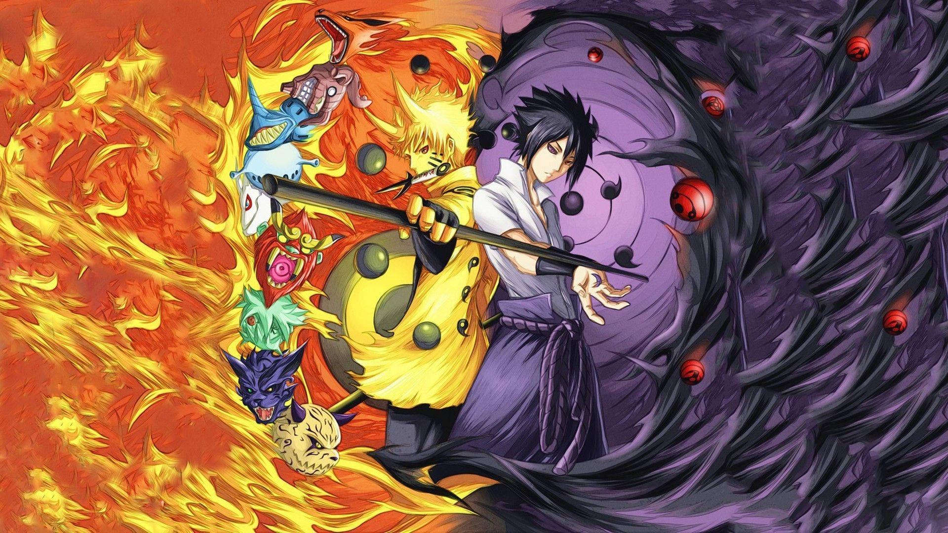 Naruto And Sasuke Rikudou Sennin Mode — 1920x1080 wallpaper