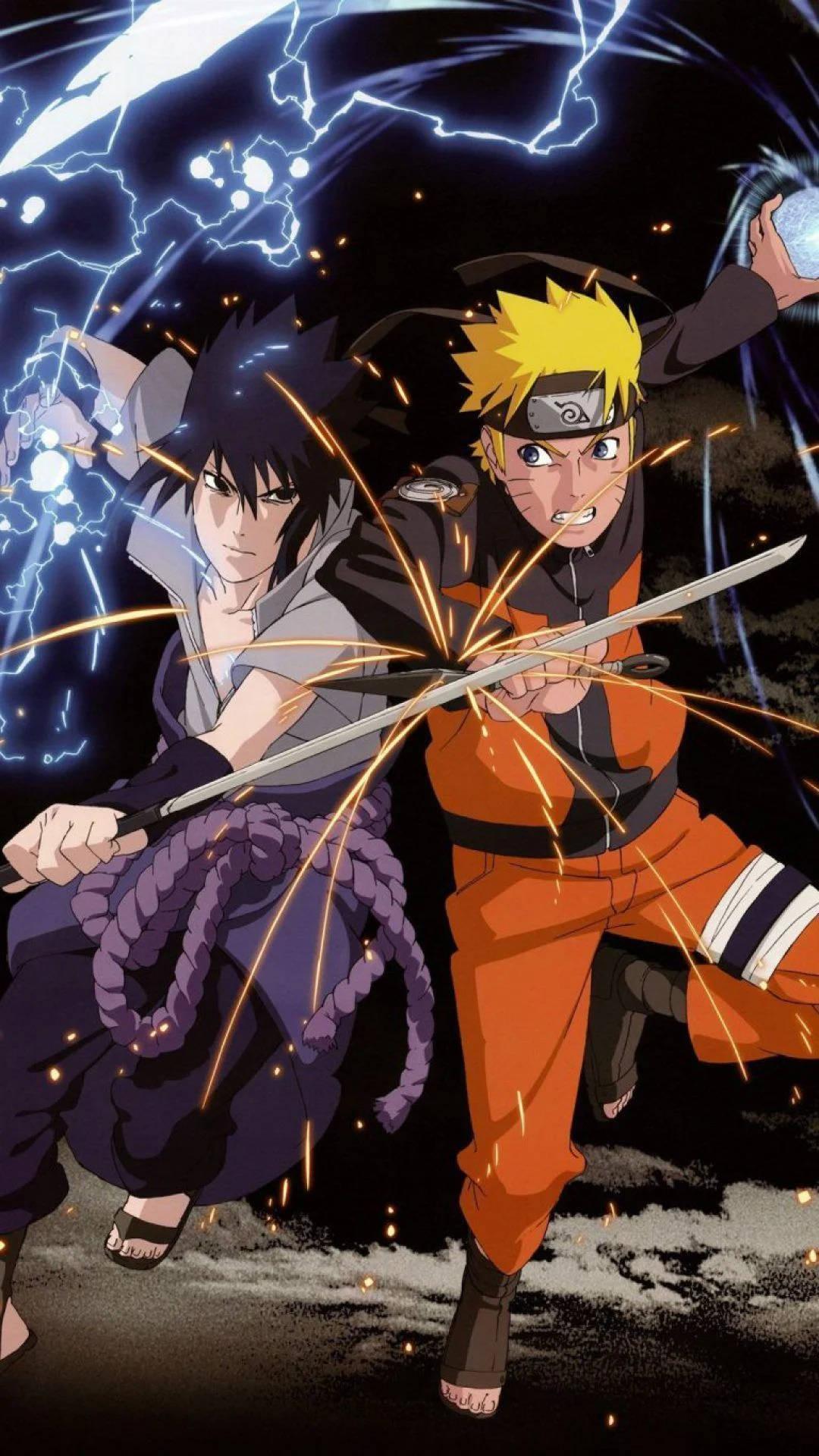 Naruto And Sasuke Side To Side Fight — 1080x1920 wallpaper