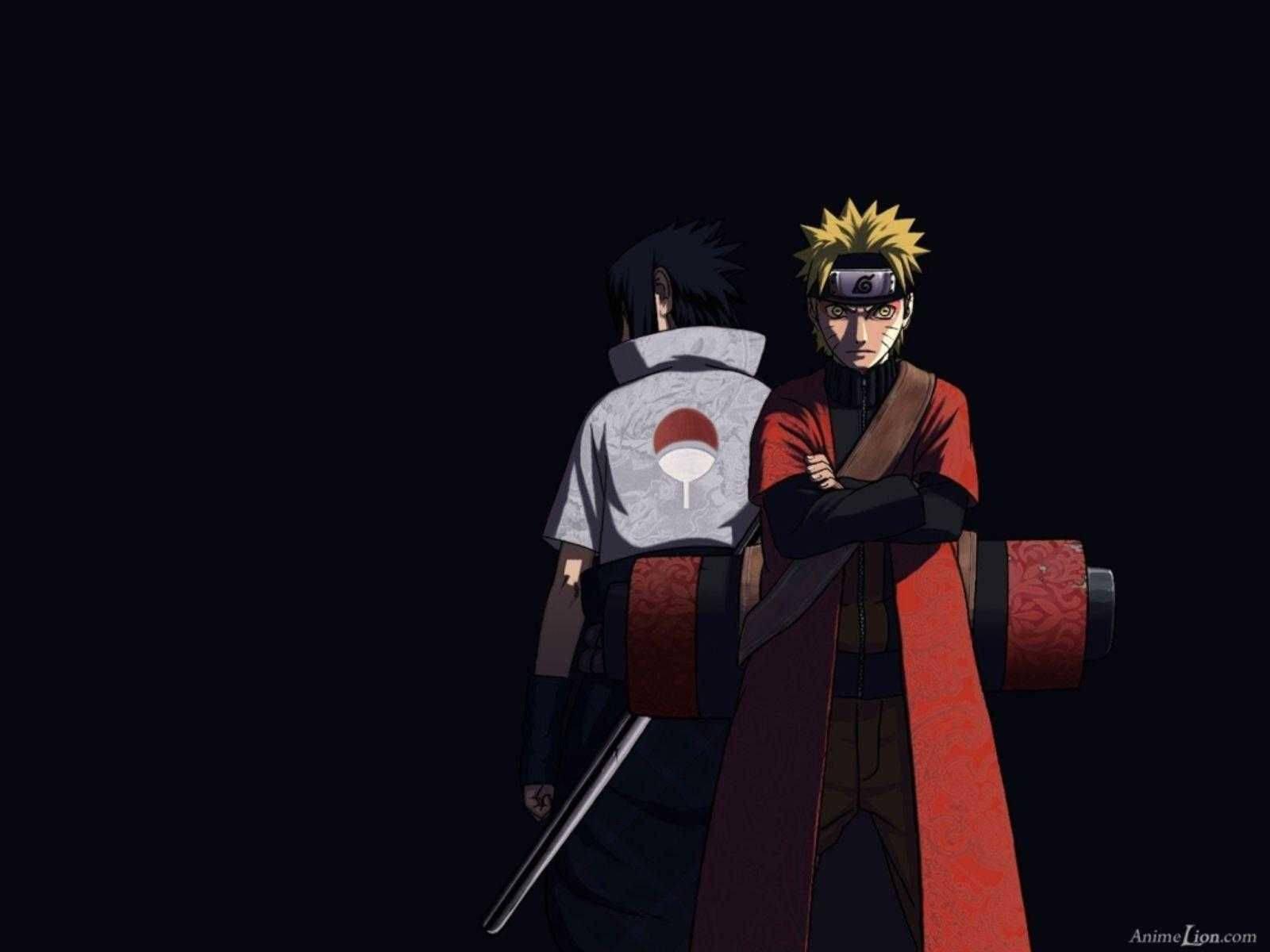 Naruto and Sasuke united in the power of black souls — 1600x1200 wallpaper