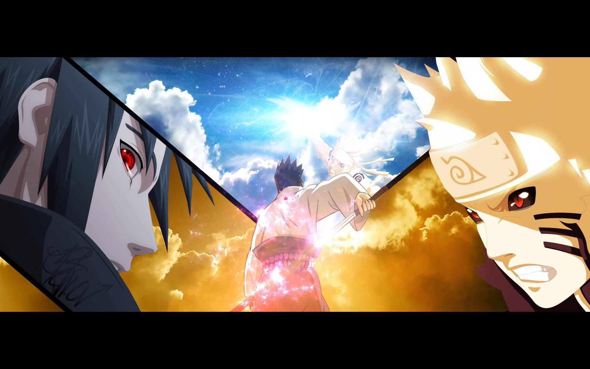 Naruto And Sasuke With Clouds — 1920x1200 wallpaper