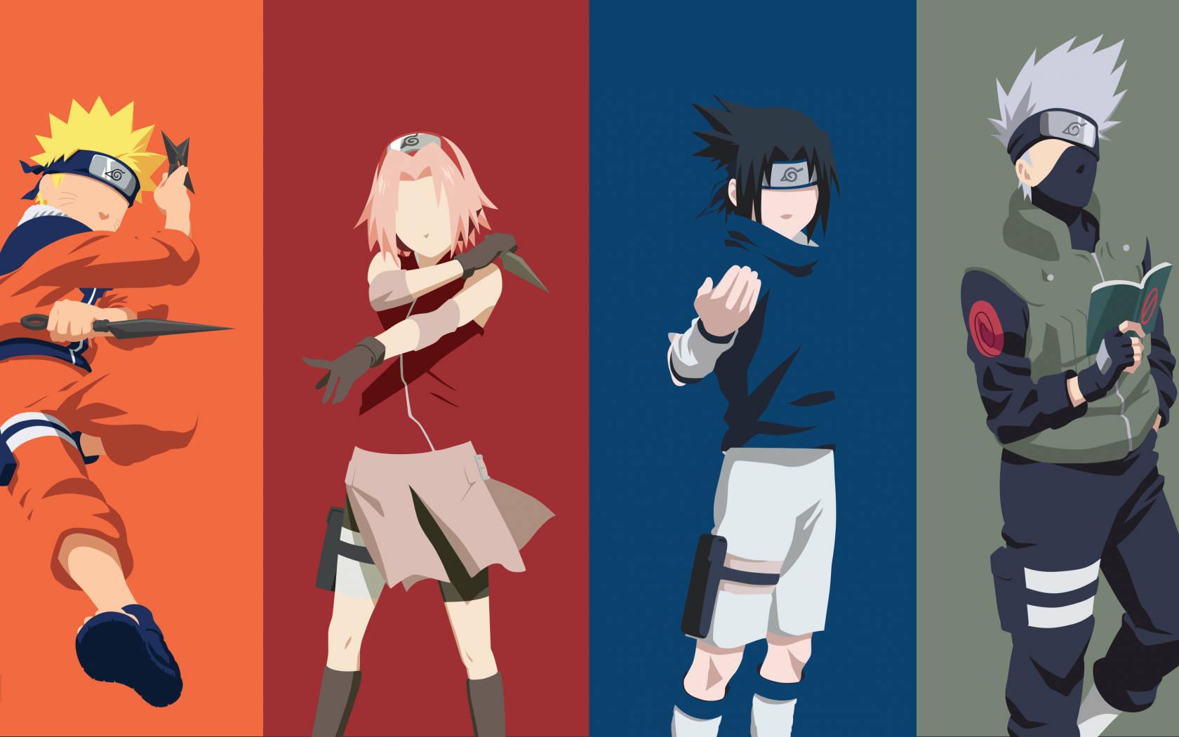 Naruto And Sasuke With Team 7 — 1680x1050 wallpaper