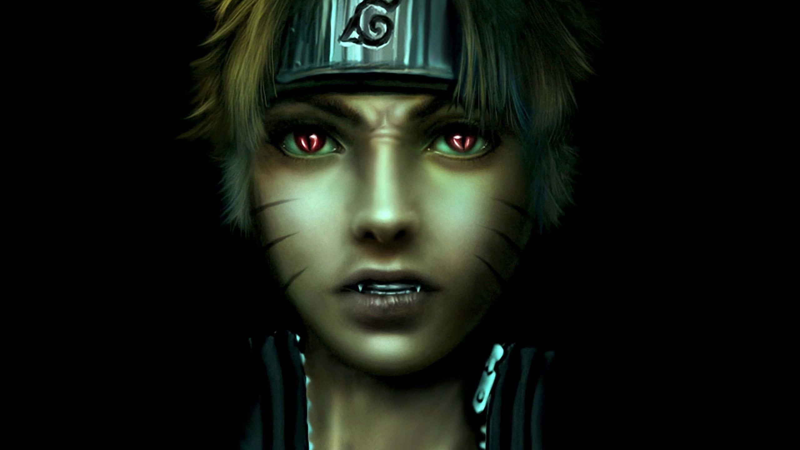 Naruto Face With Glowing Red Eyes — 2560x1440 wallpaper