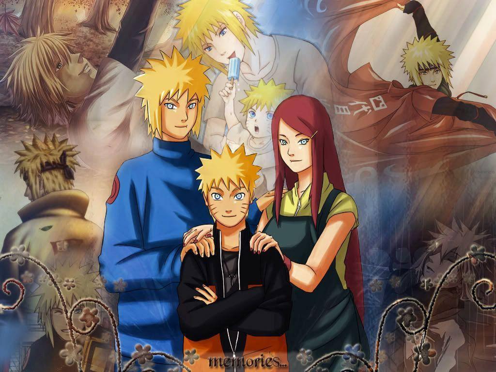 Naruto receiving comfort and support from his parents in Naruto Shippuden — 1024x768 wallpaper