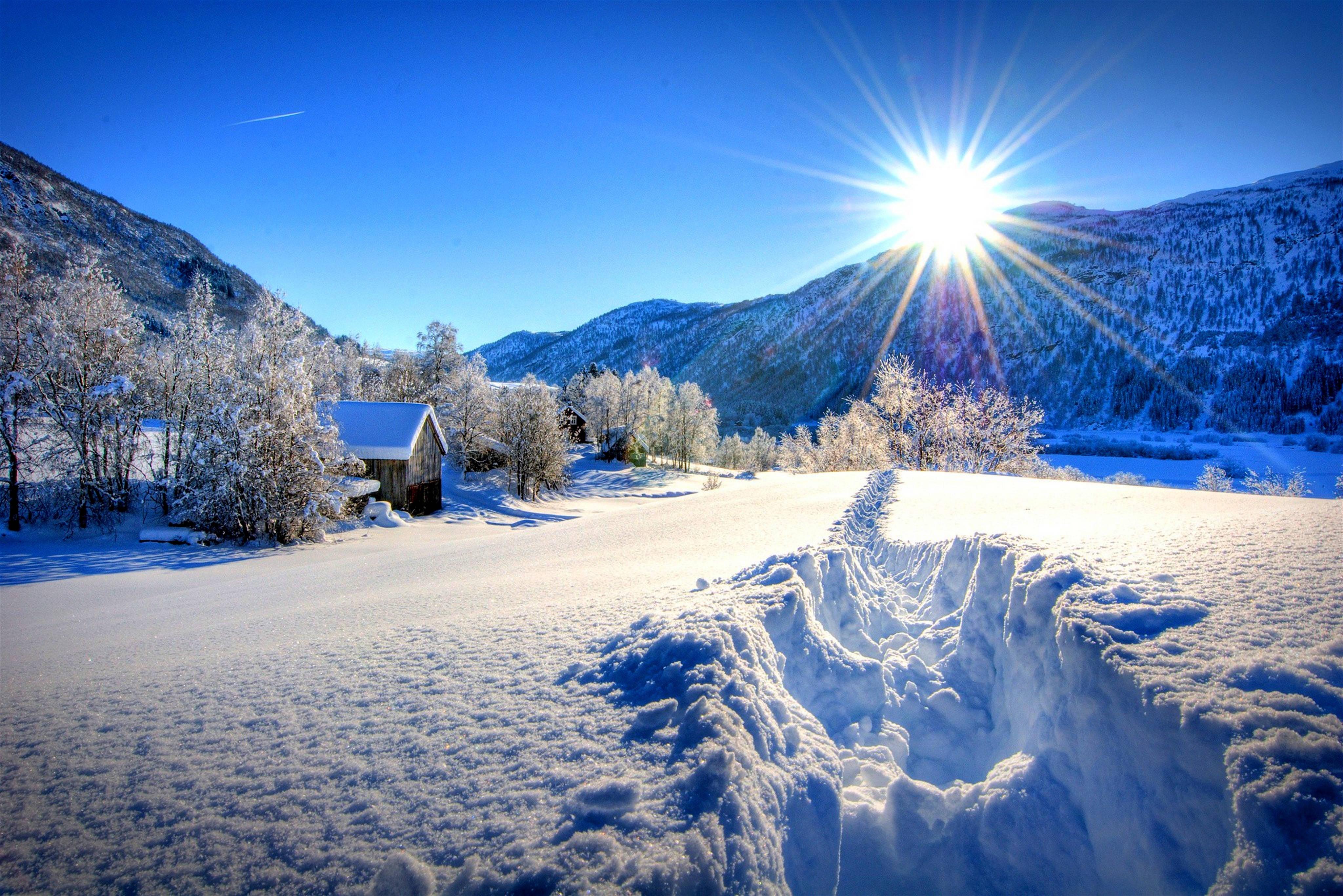 Nature Winter Mountains — 4096x2734 wallpaper