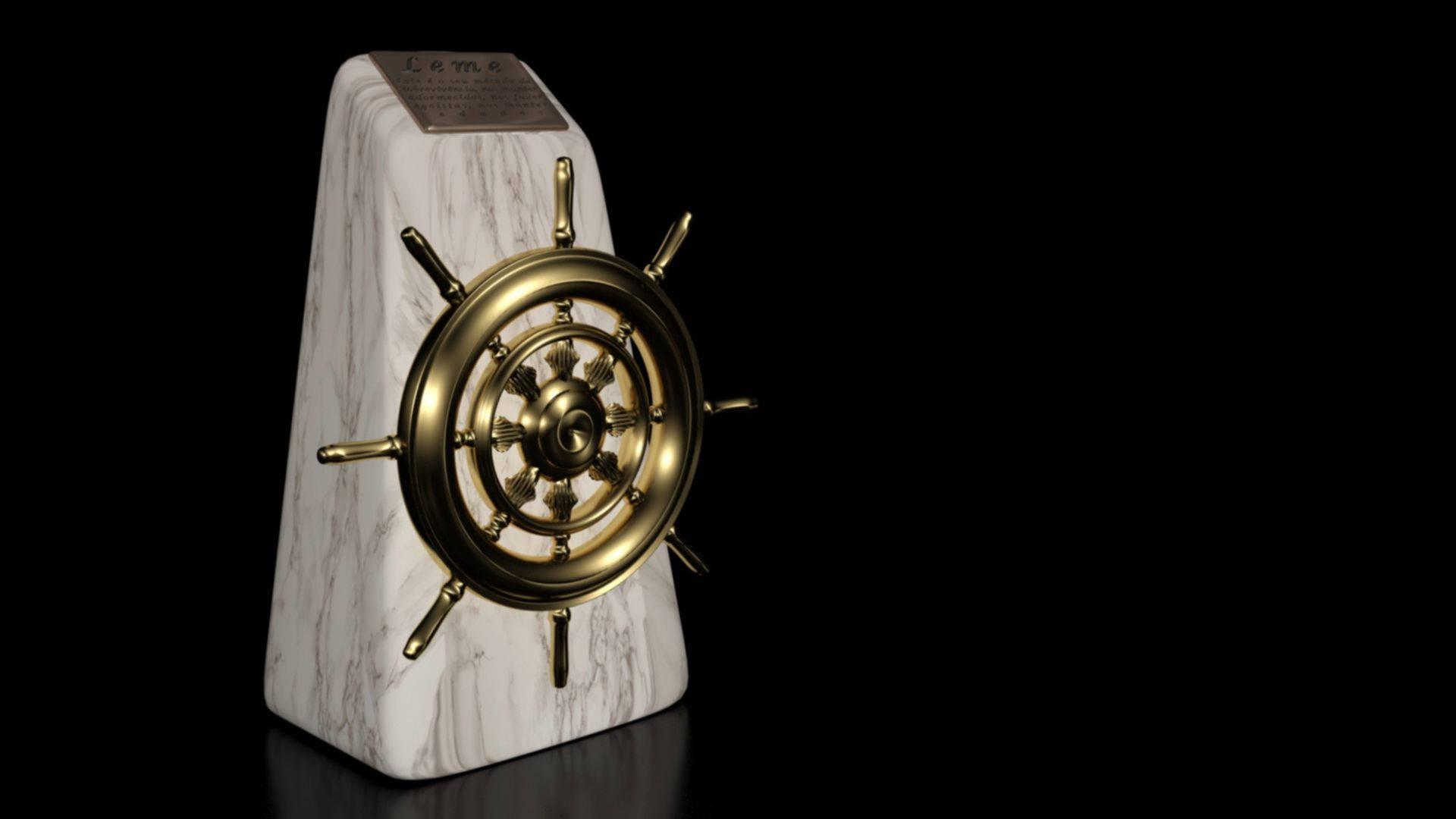 Navigate the Ocean with a 3D Ship Steering Wheel — 1920x1080 wallpaper