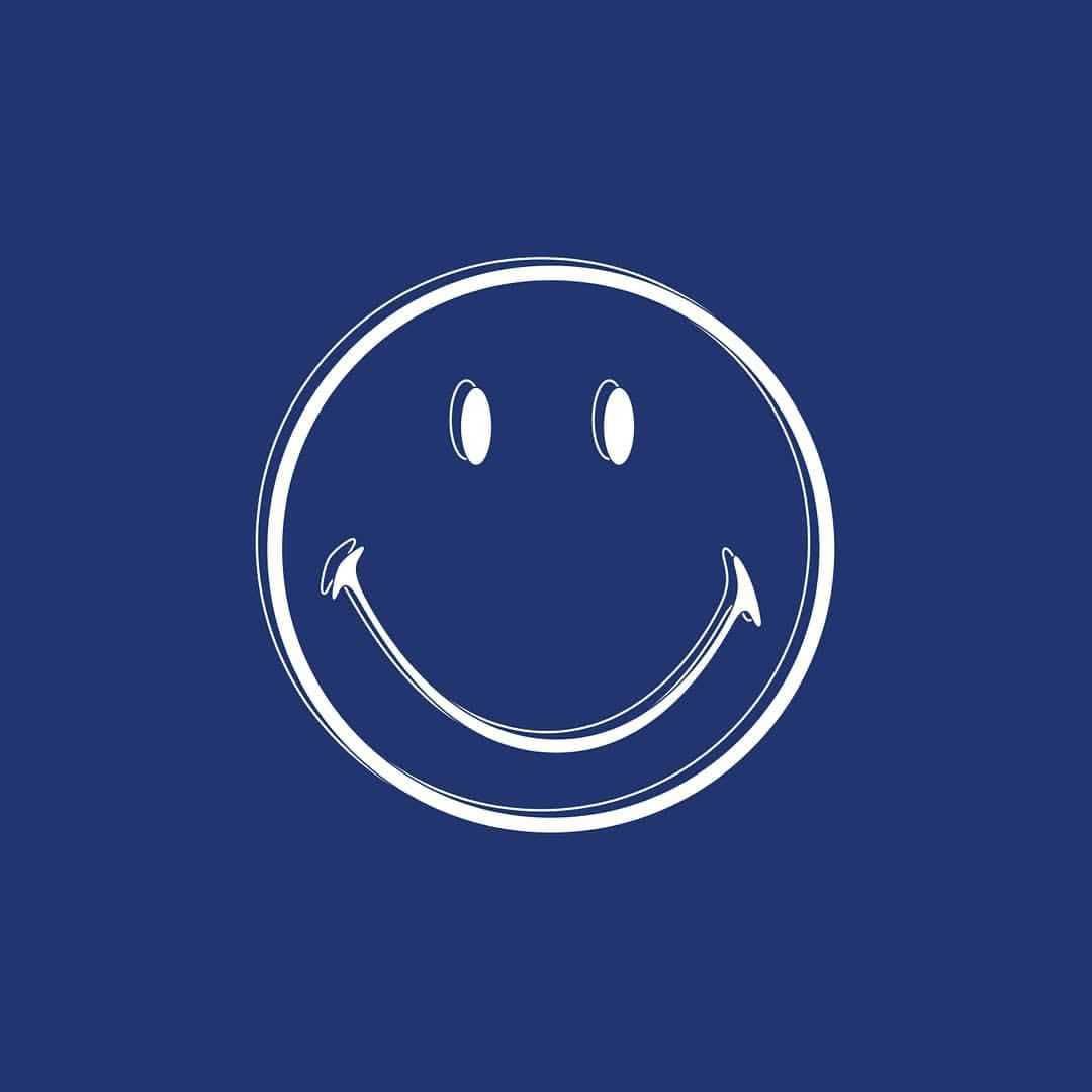 Navy Blue Preppy Smiley Face — 1080x1080 wallpaper