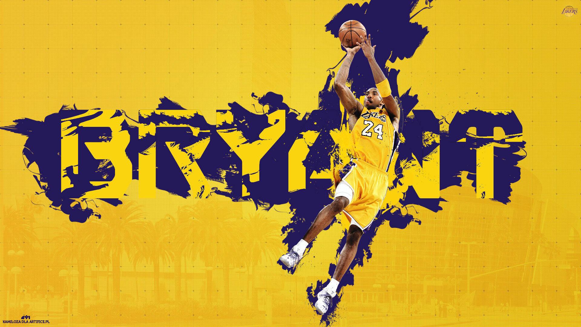 NBA Legend Kobe Bryant in an iconic purple and yellow jersey — 1920x1080 wallpaper