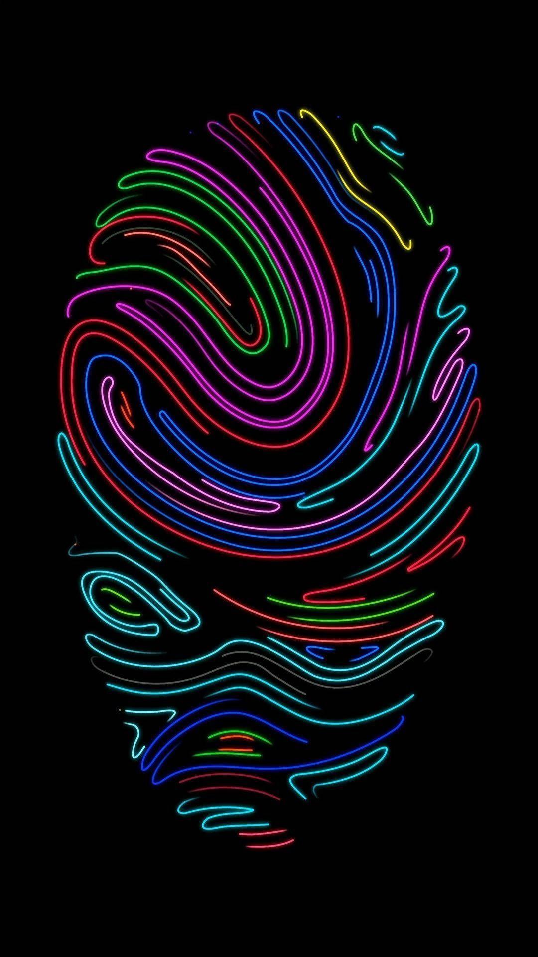 Neon Light Fingerprint Iphone Live — 1080x1920 wallpaper