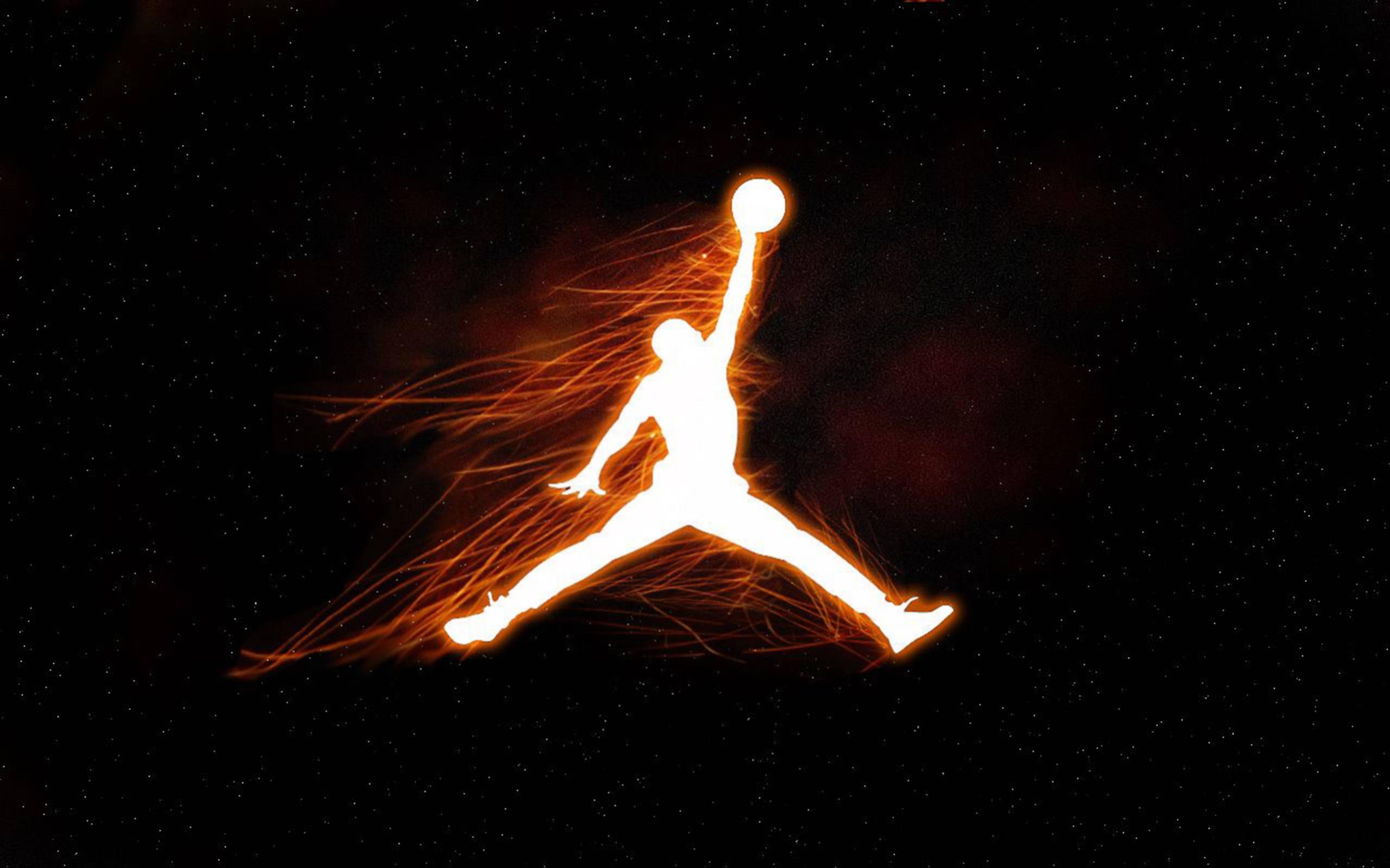 Neon Orange Air Jordan Logo — 2560x1600 wallpaper
