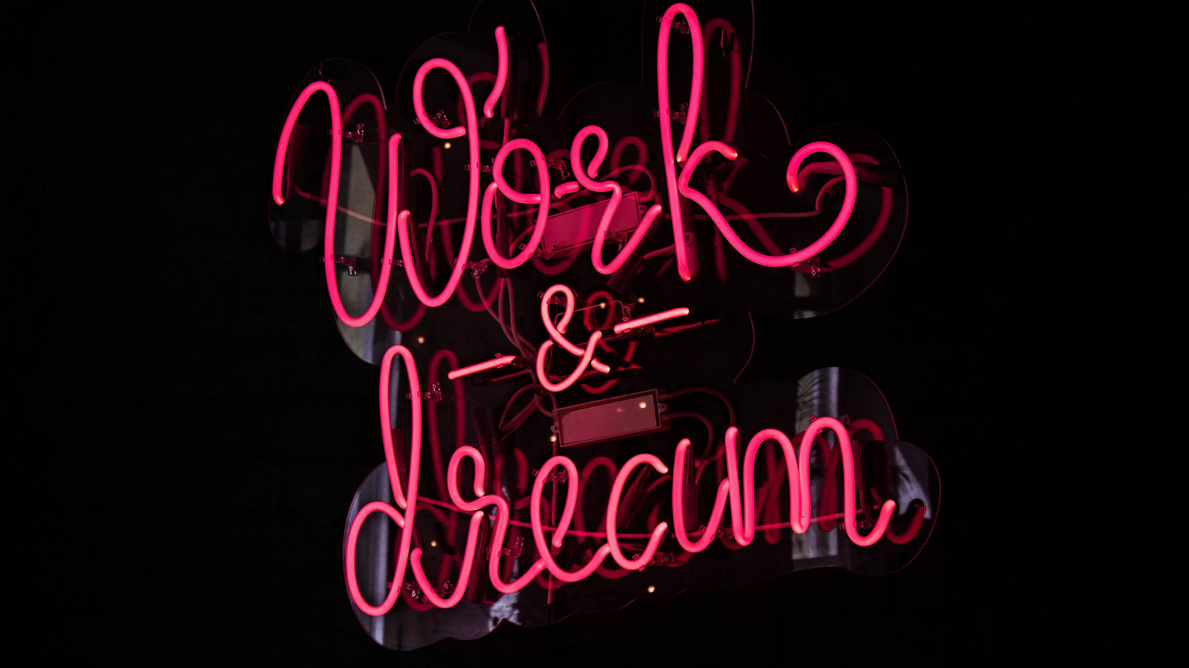 Neon Pink 4k Ultra HD Motivational — 3840x2160 wallpaper