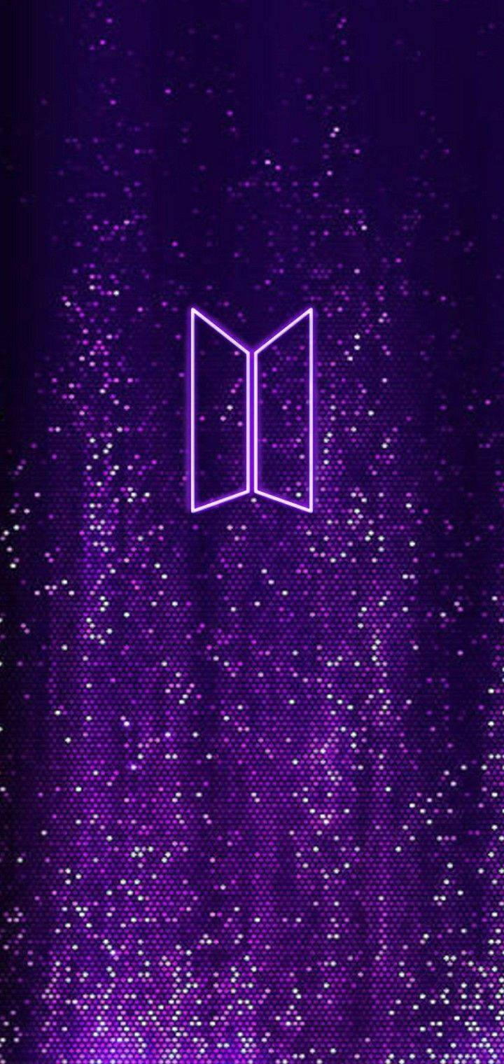 Neon Purple BTS Logo — 720x1520 wallpaper