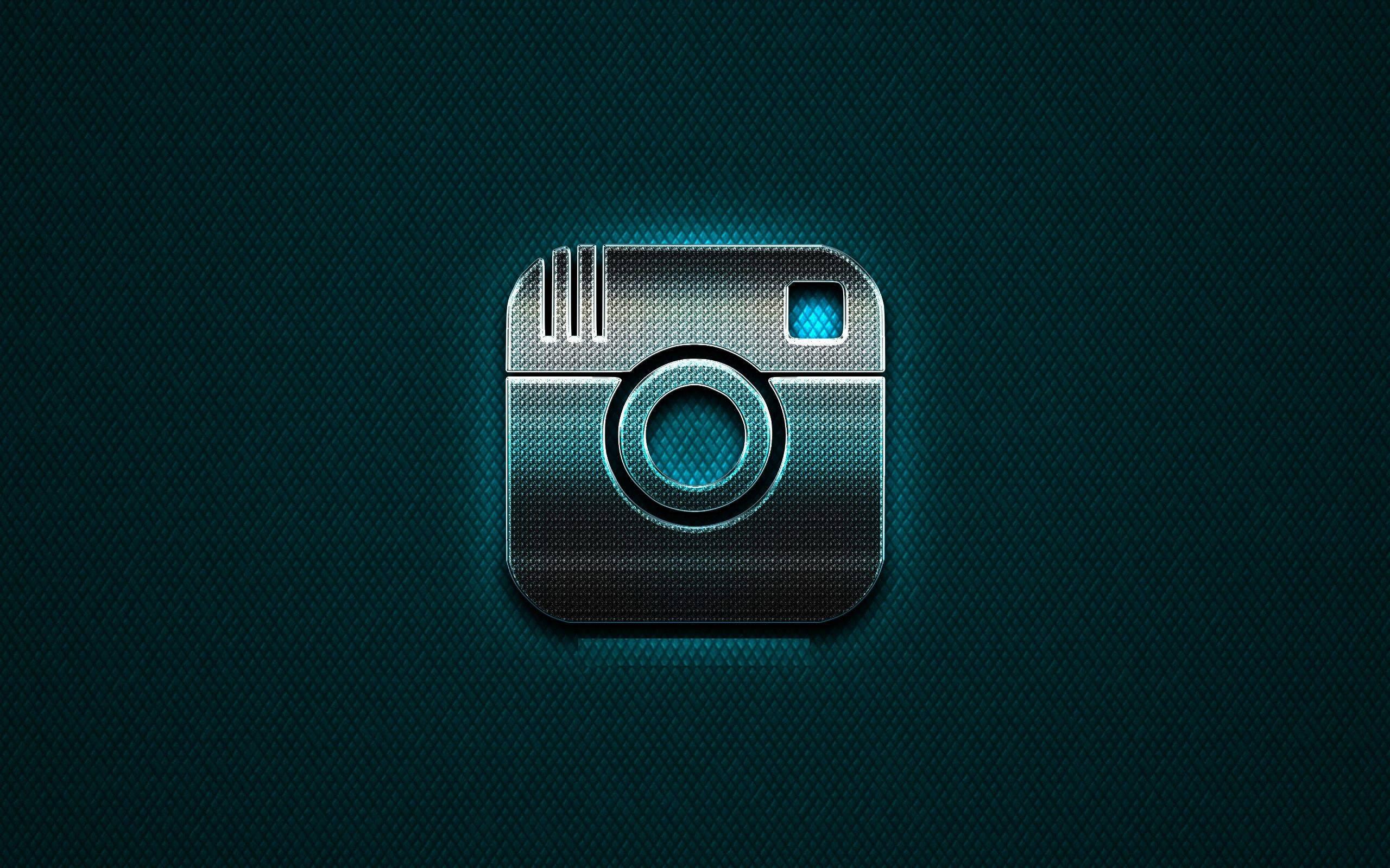 Neon Teal Instagram Logo — 2560x1600 wallpaper