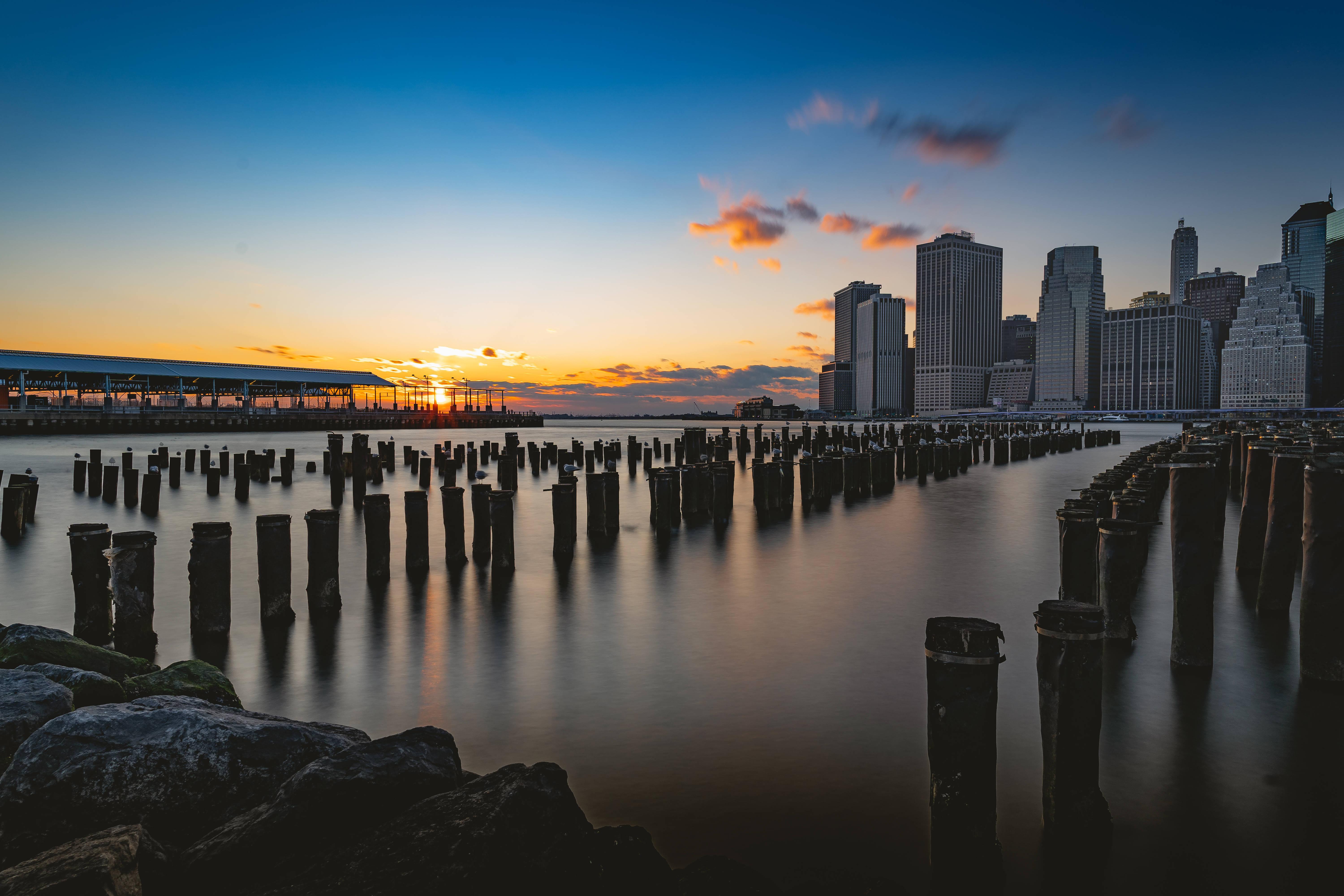 New York Brooklyn Bridge Park Pillars — 6000x4000 wallpaper