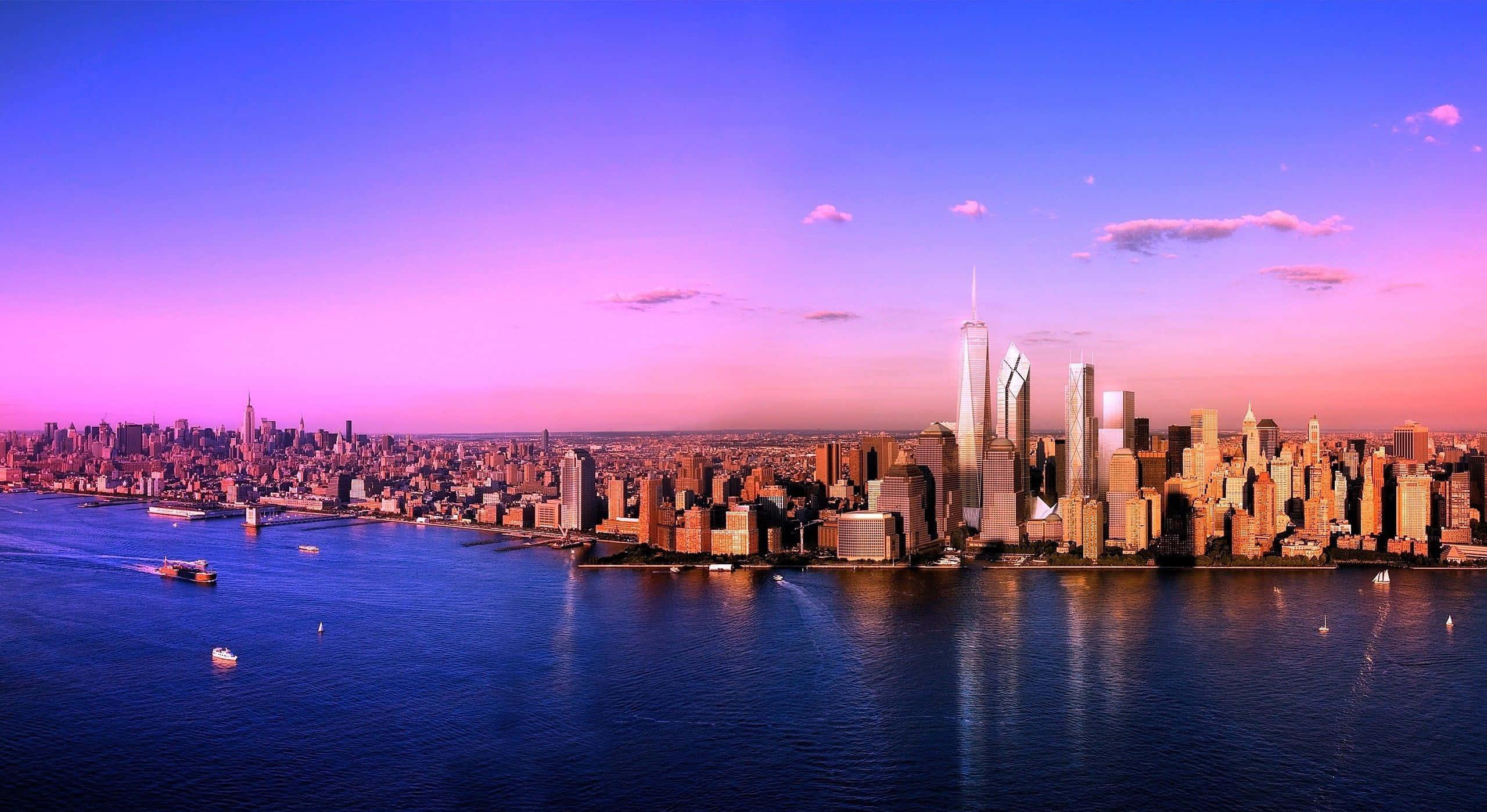 New York City background — 2560x1399 wallpaper