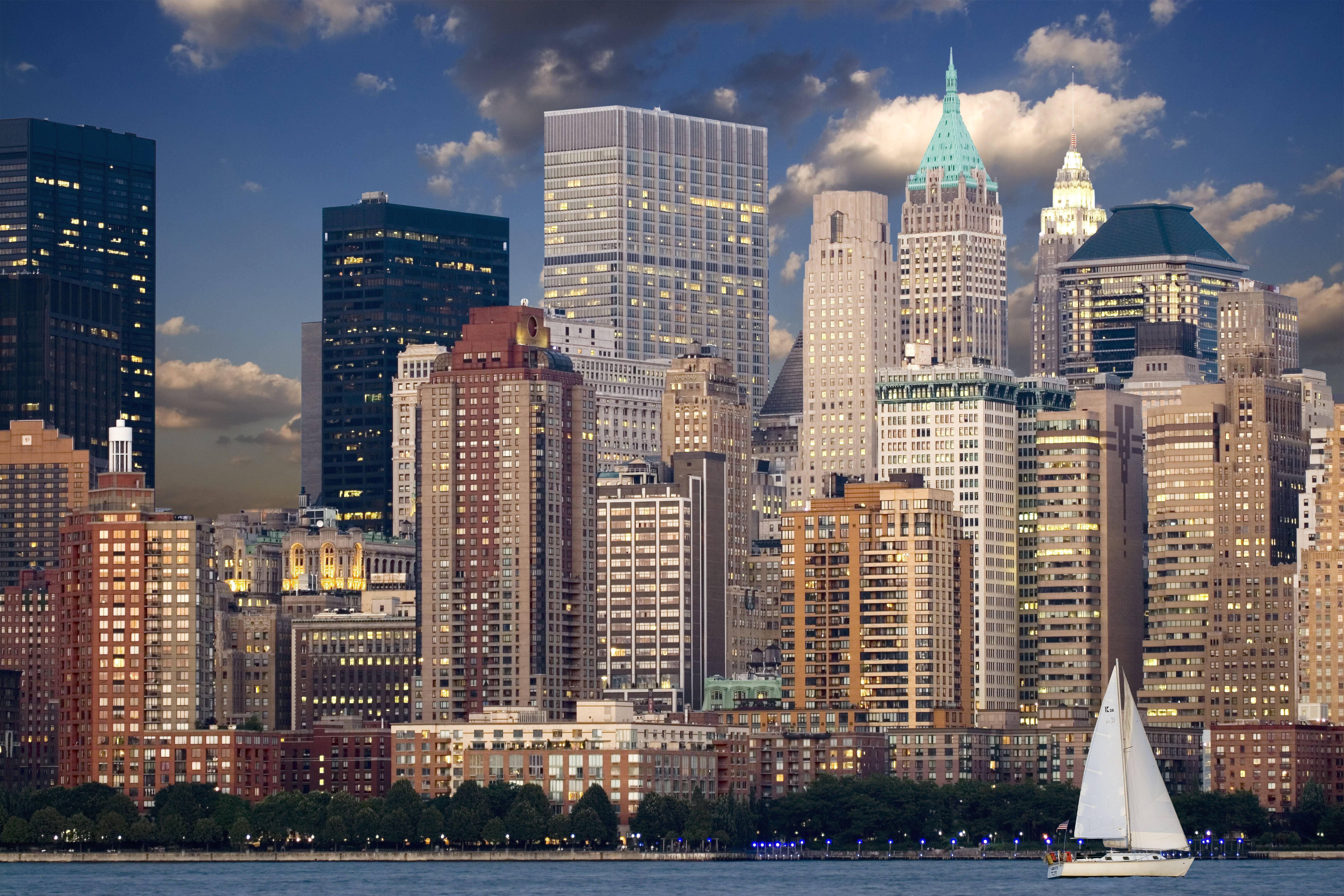 New York City Cityscape Sailboat — 7087x4724 wallpaper