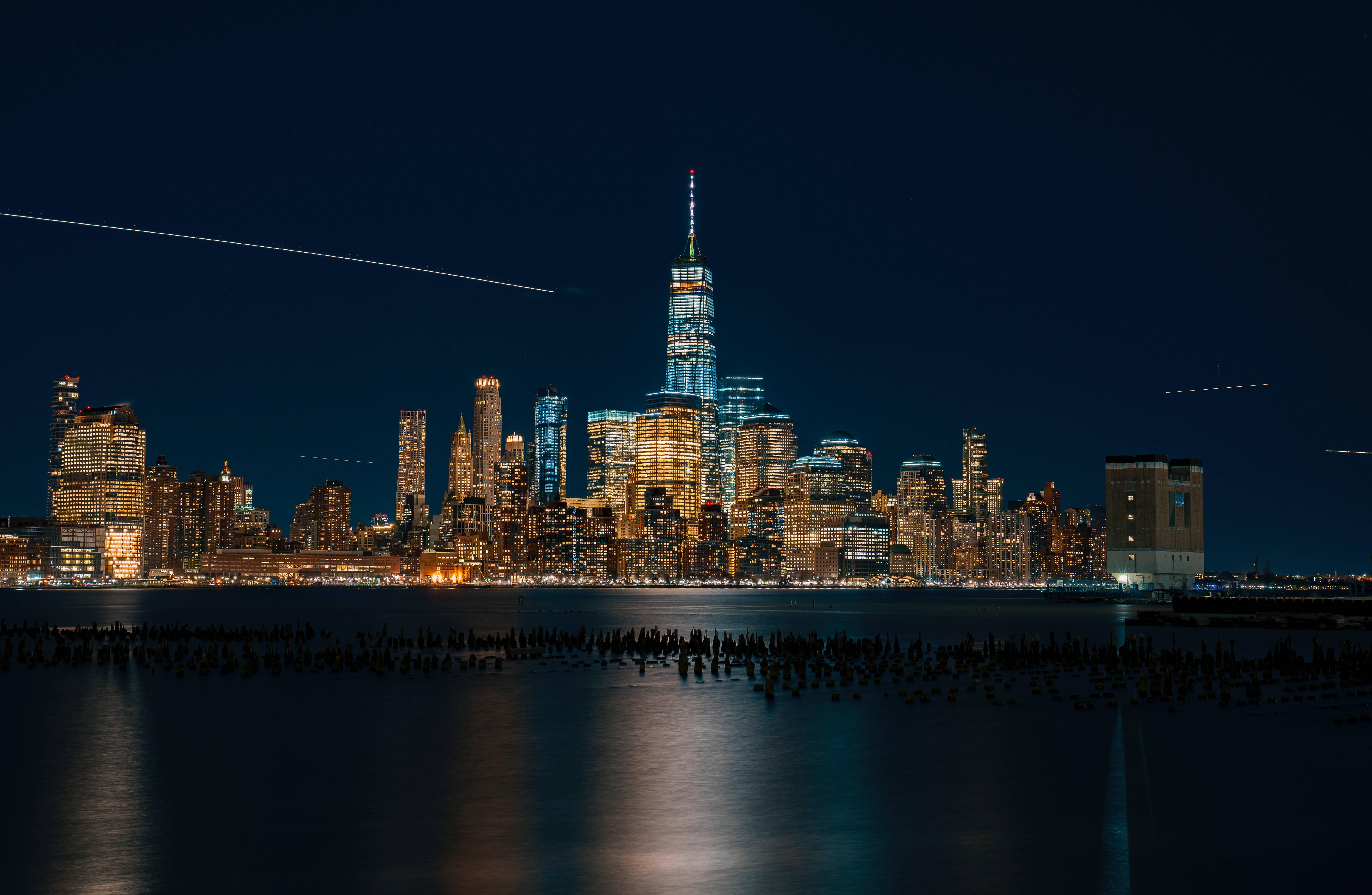 New York City Lights Reflection — 7593x4954 wallpaper