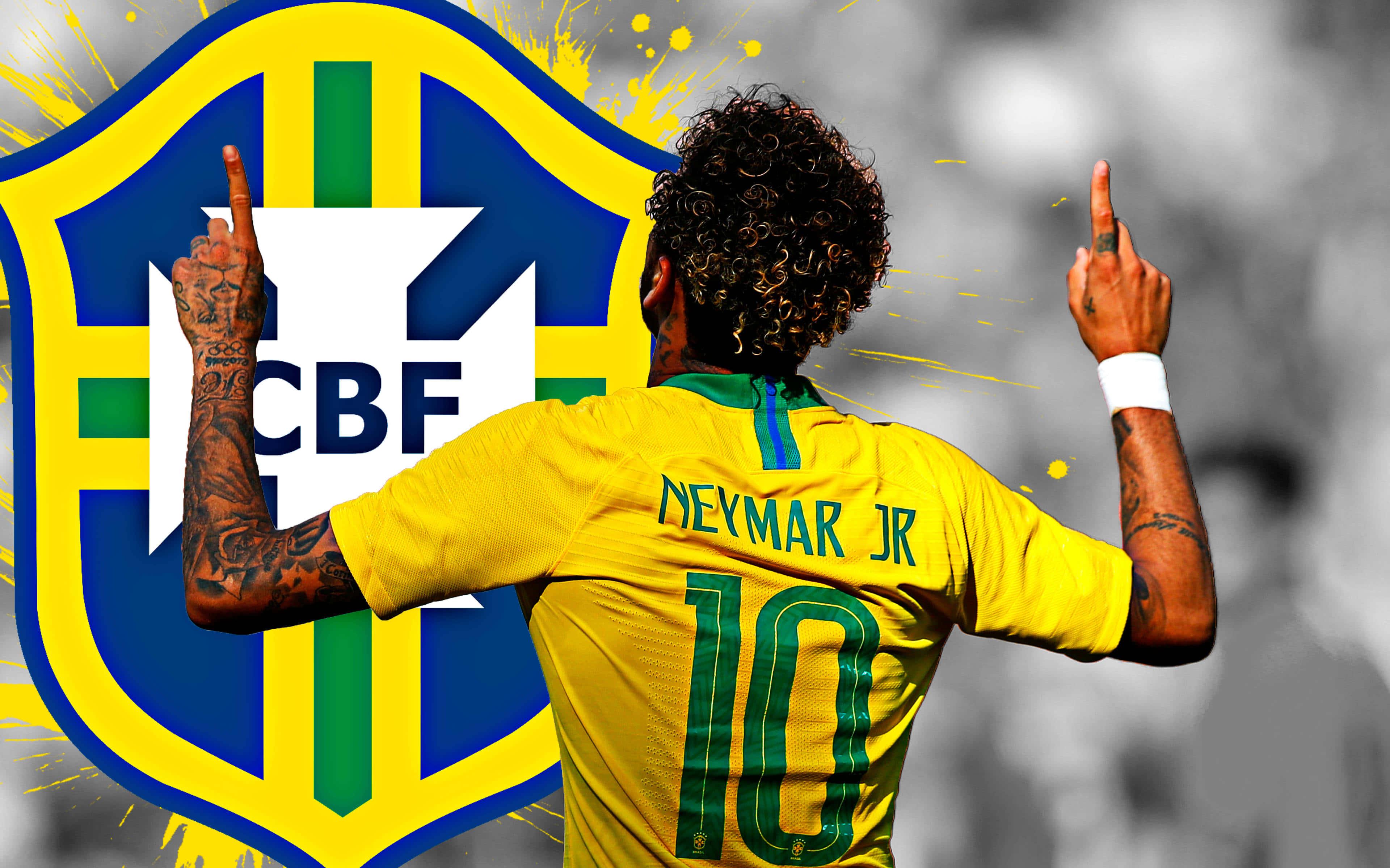 Neymar celebrates a goal — 3840x2400 wallpaper