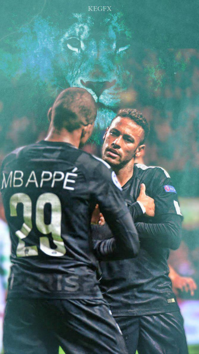Neymar (left) and Mbappe (right) of Paris Saint-Germain — 670x1191 wallpaper