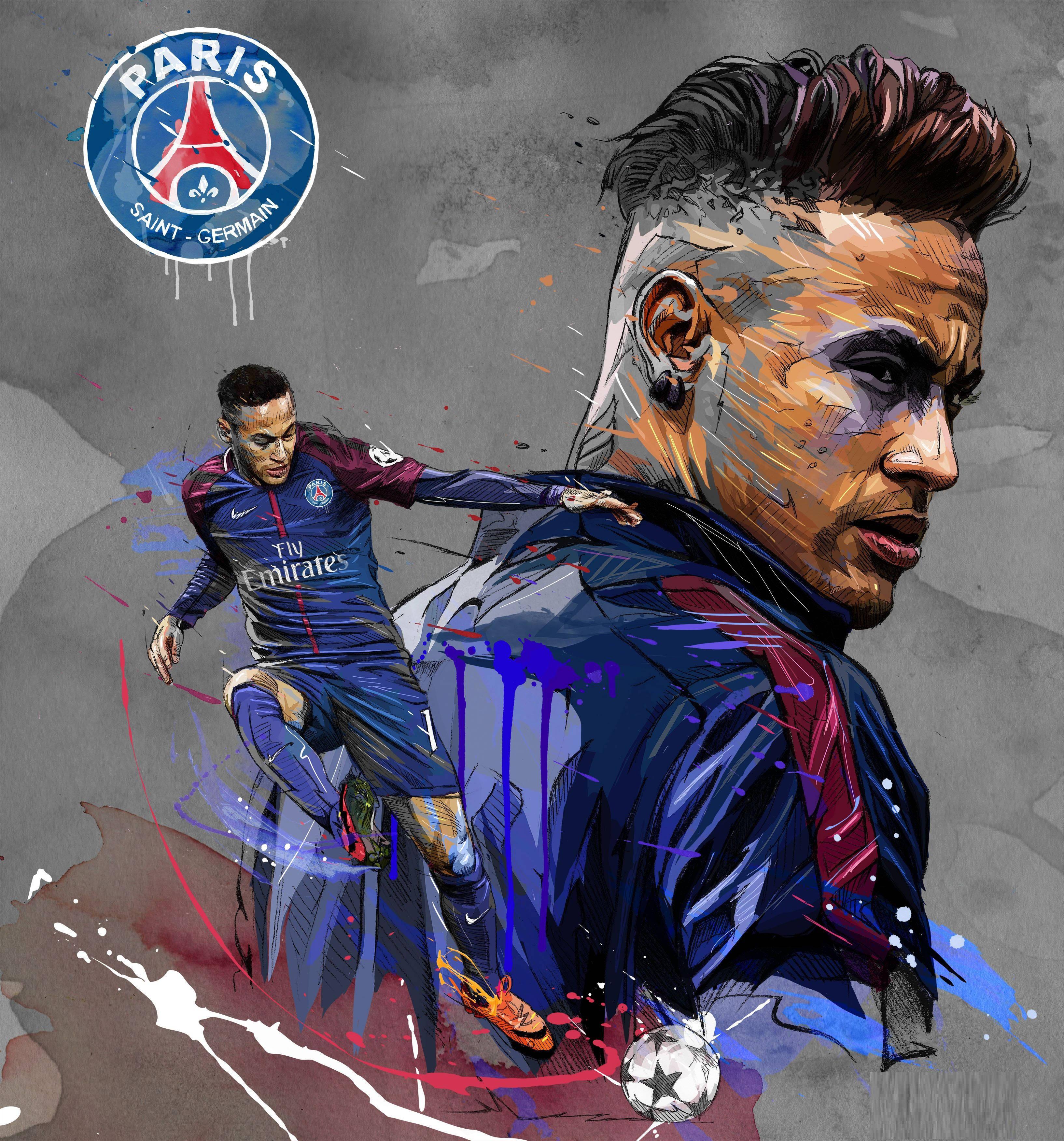 Neymar shakes hands with a fan after successfully completing his pen-tool artwork — 3268x3504 wallpaper
