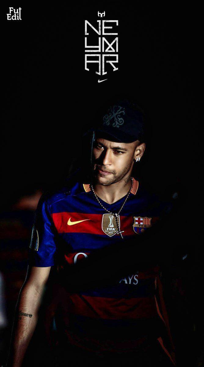Neymar sporting Nike apparel in vibrant fan art — 668x1197 wallpaper