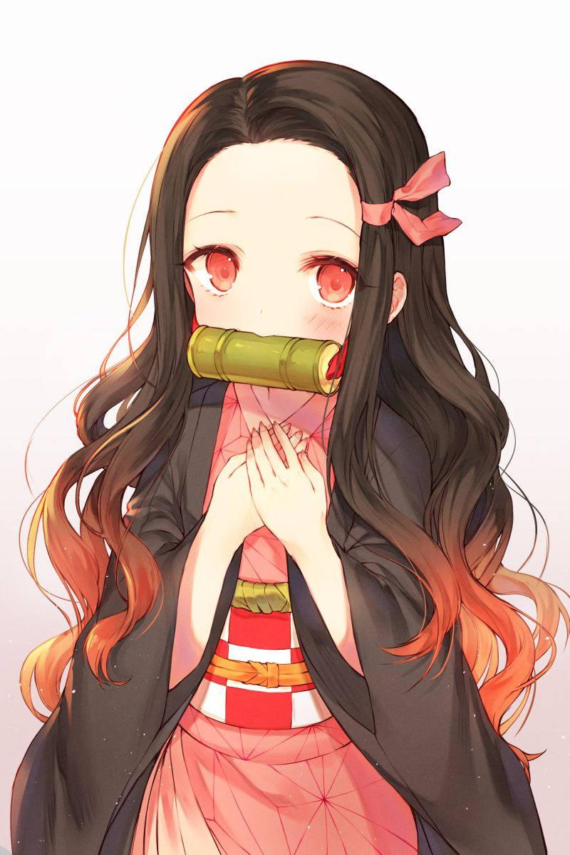 Nezuko At Bamboo Forest — 800x1200 wallpaper