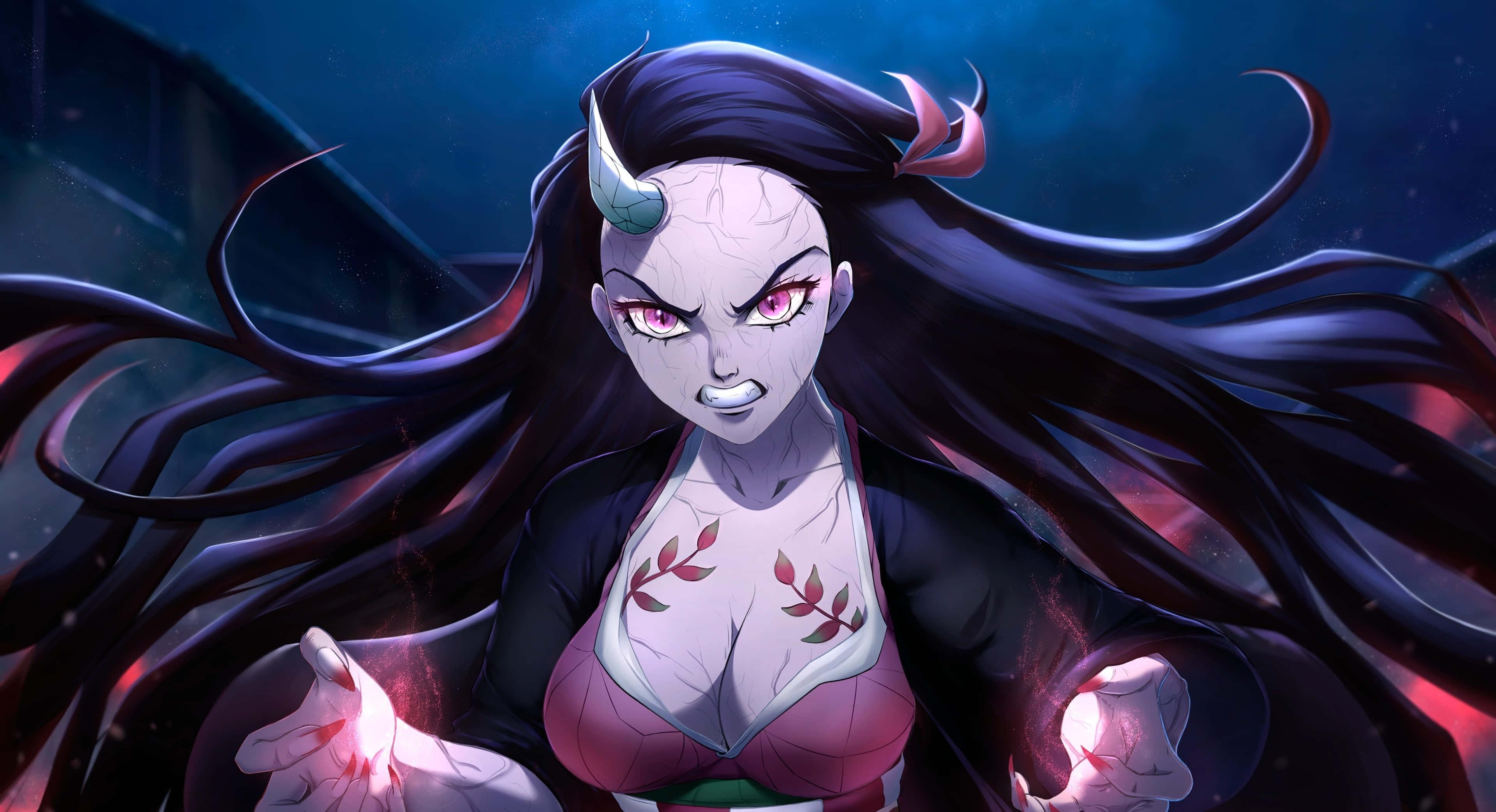 Nezuko Kamado Courageously Fights for Humanity — 3840x2084 wallpaper