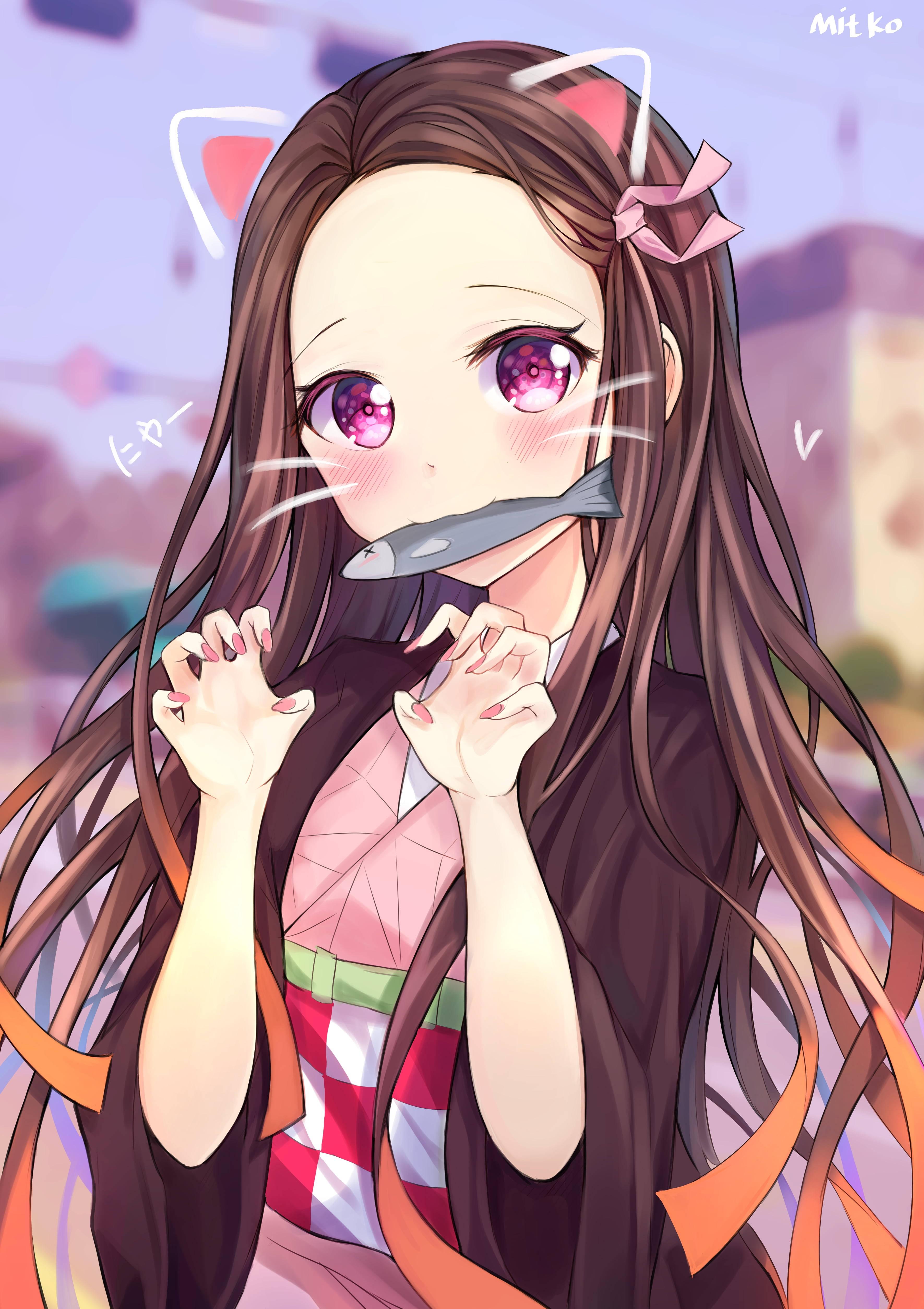 Nezuko Kamado Cute Anime Girl iPhone — 3541x5016 wallpaper