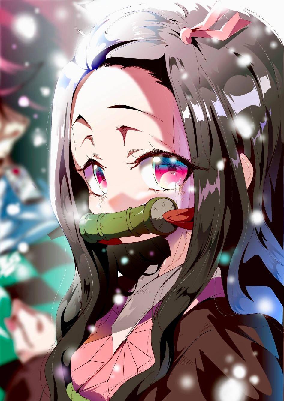 Nezuko Kamado Light Glitters — 946x1336 wallpaper