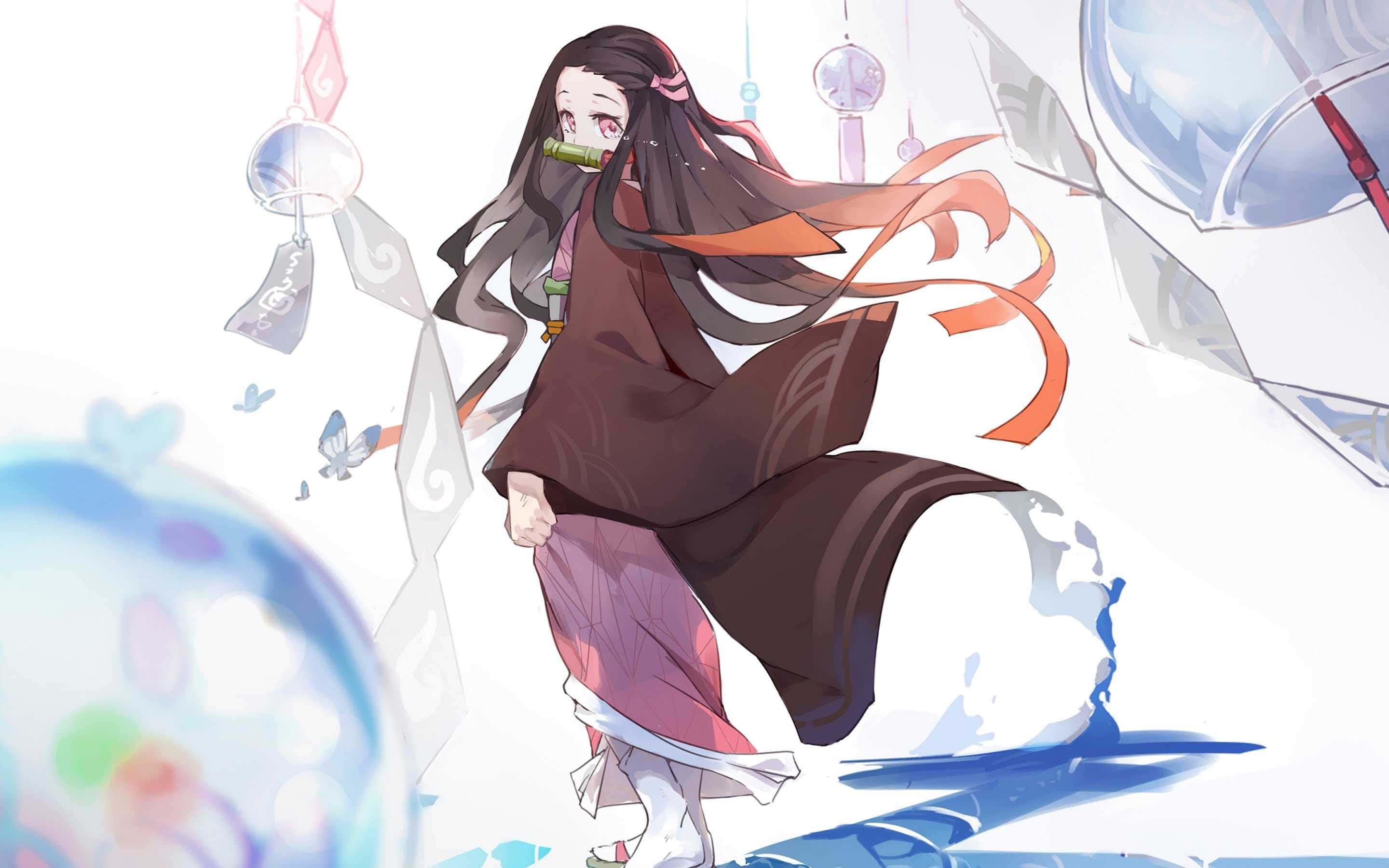 Nezuko Kamado tearing up the battleground in her own unique way — 2880x1800 wallpaper