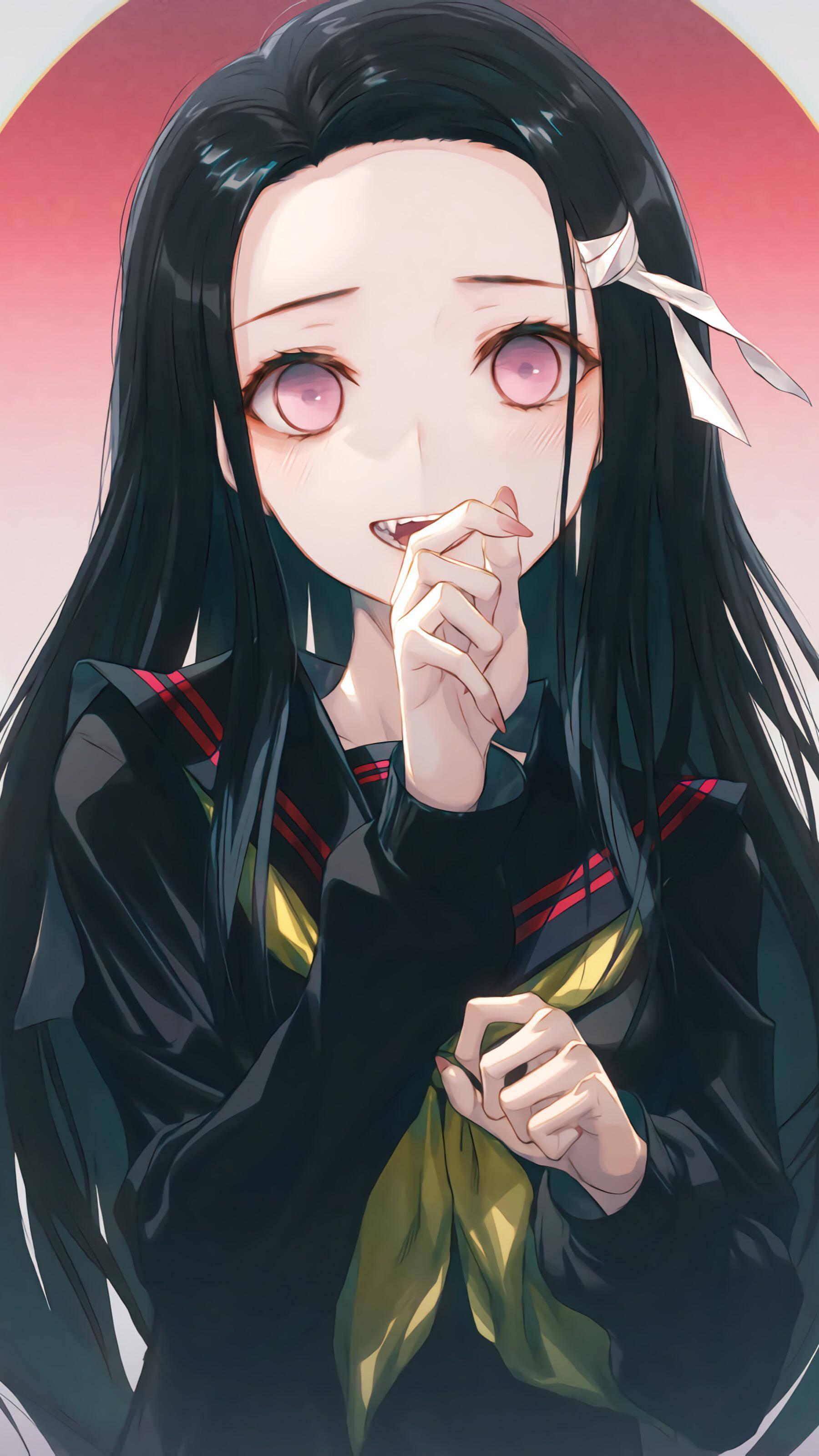 Nezuko Kamado, the Demon Slayer — 1800x3200 wallpaper