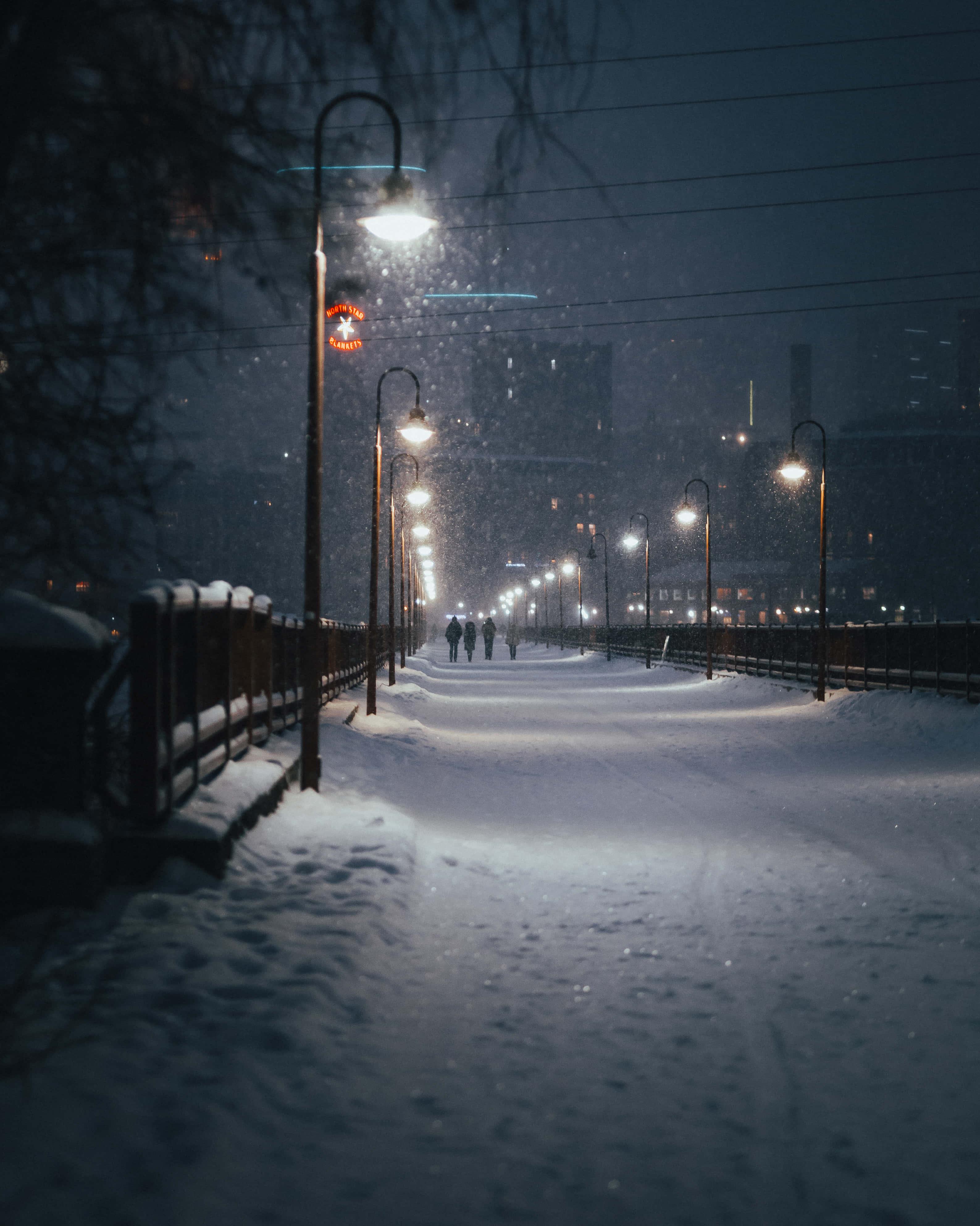Night Winter Road Picture — 3174x3967 wallpaper