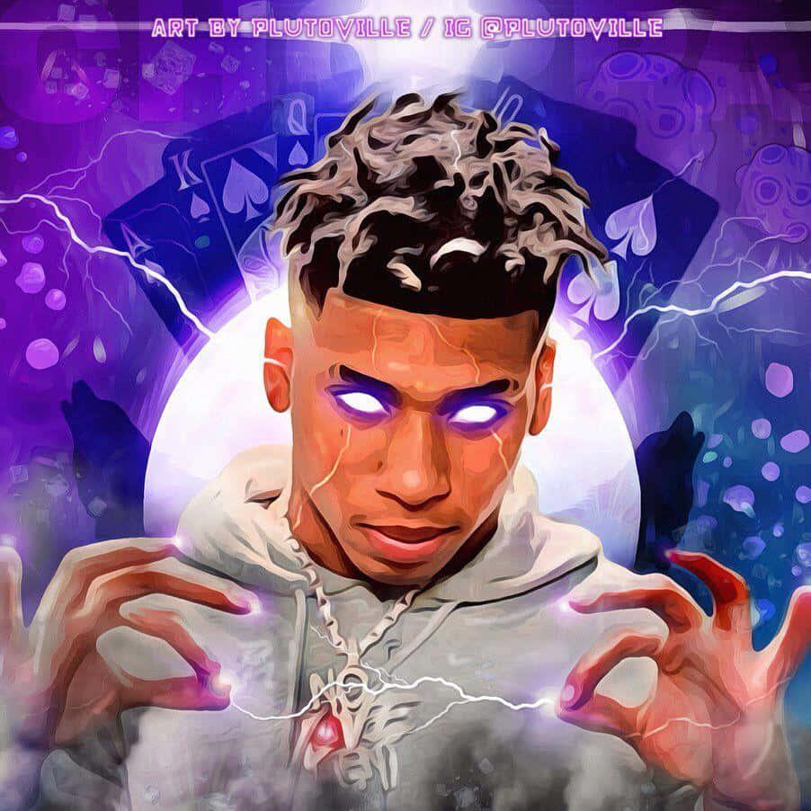 NLE Choppa in an intense performance moment — 902x902 wallpaper