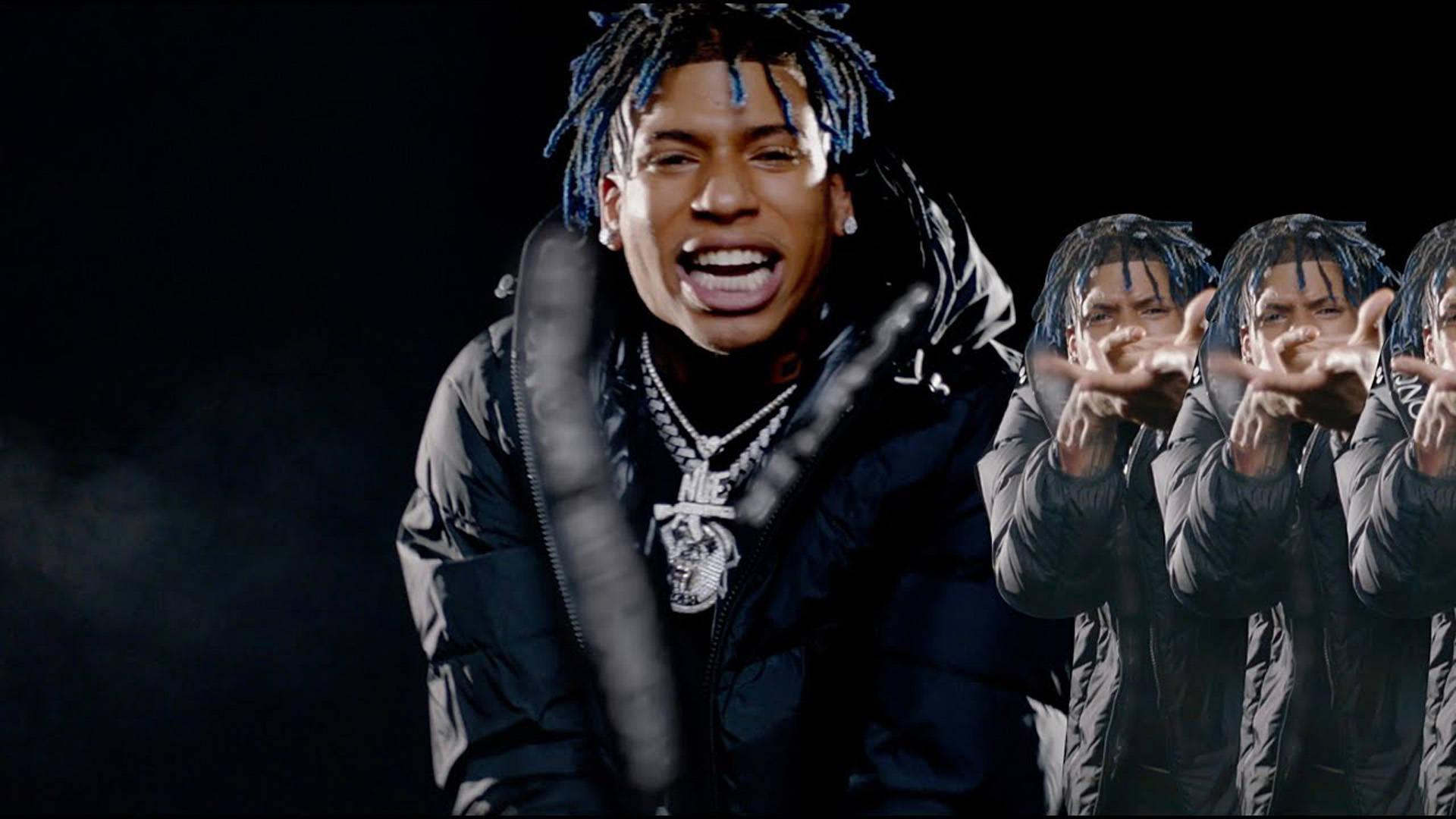 Nle Choppa with Blue Hair — 1920x1080 wallpaper