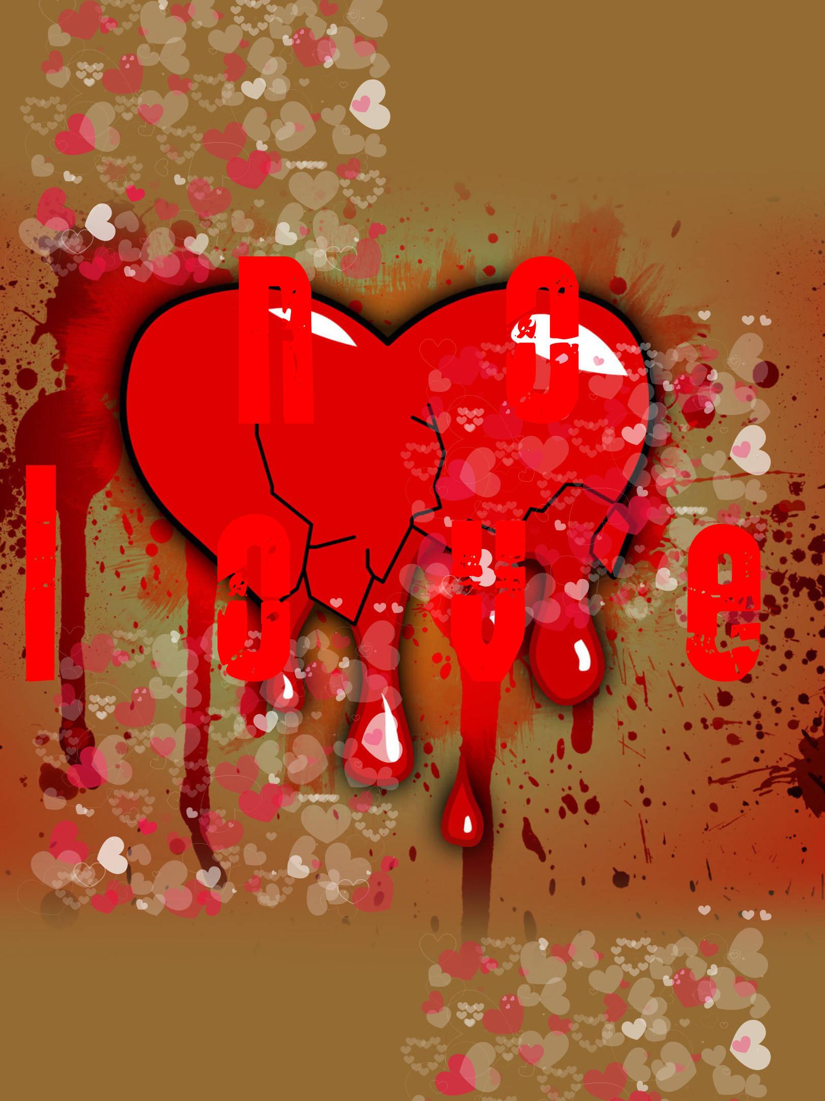 No Love Bleeding Broken Heart — 1620x2160 wallpaper