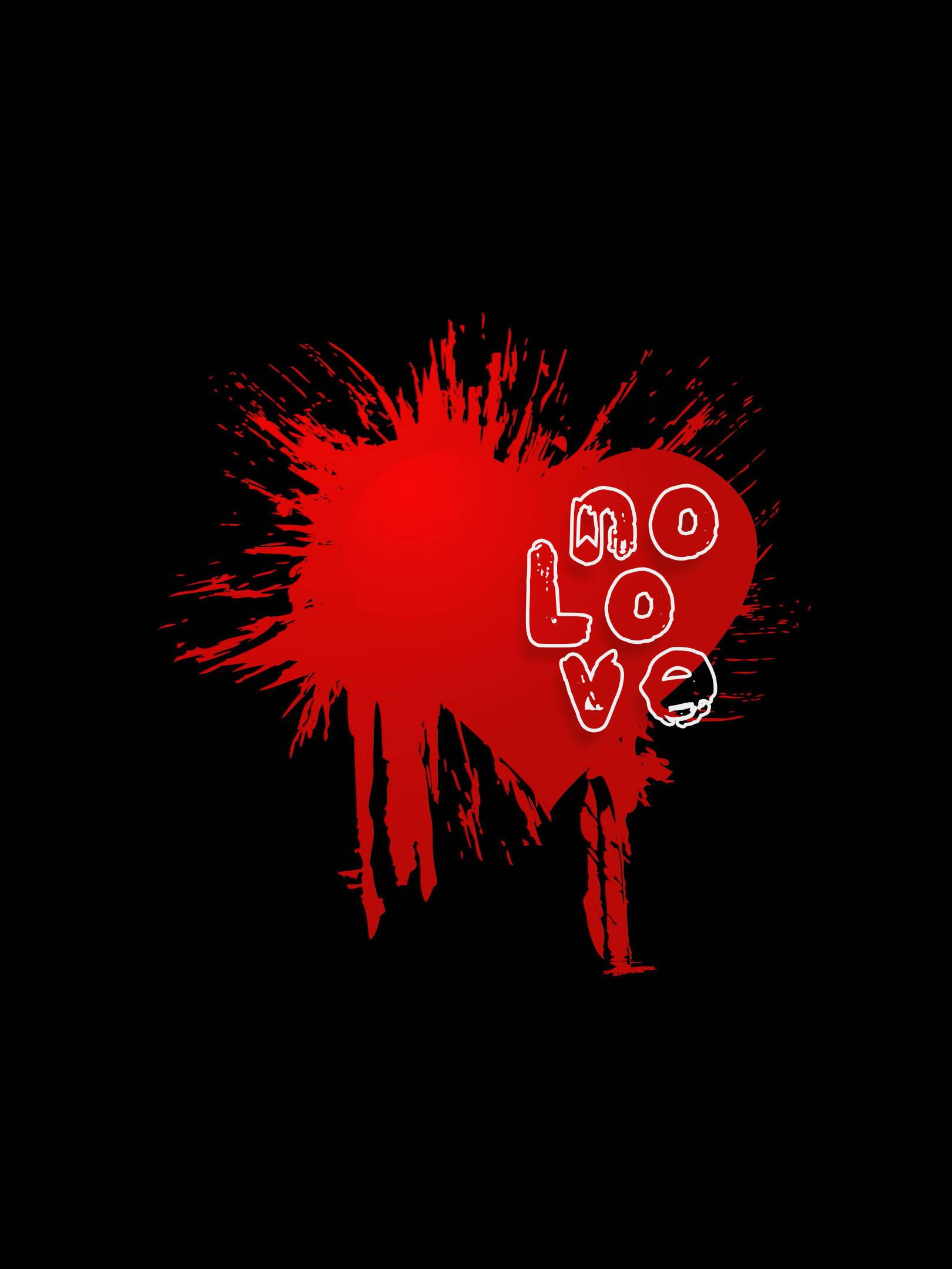 No Love Blood Splatter Heart — 1620x2160 wallpaper