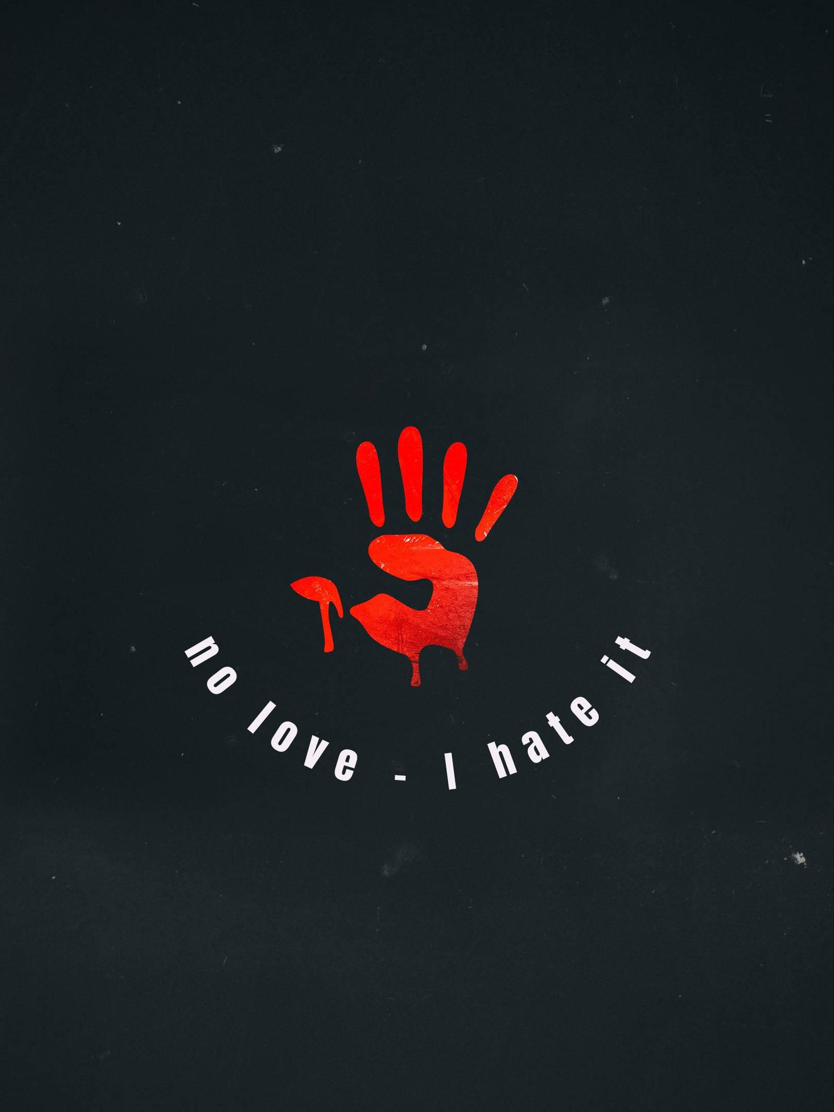 No Love Bloody Palm Print — 1620x2160 wallpaper
