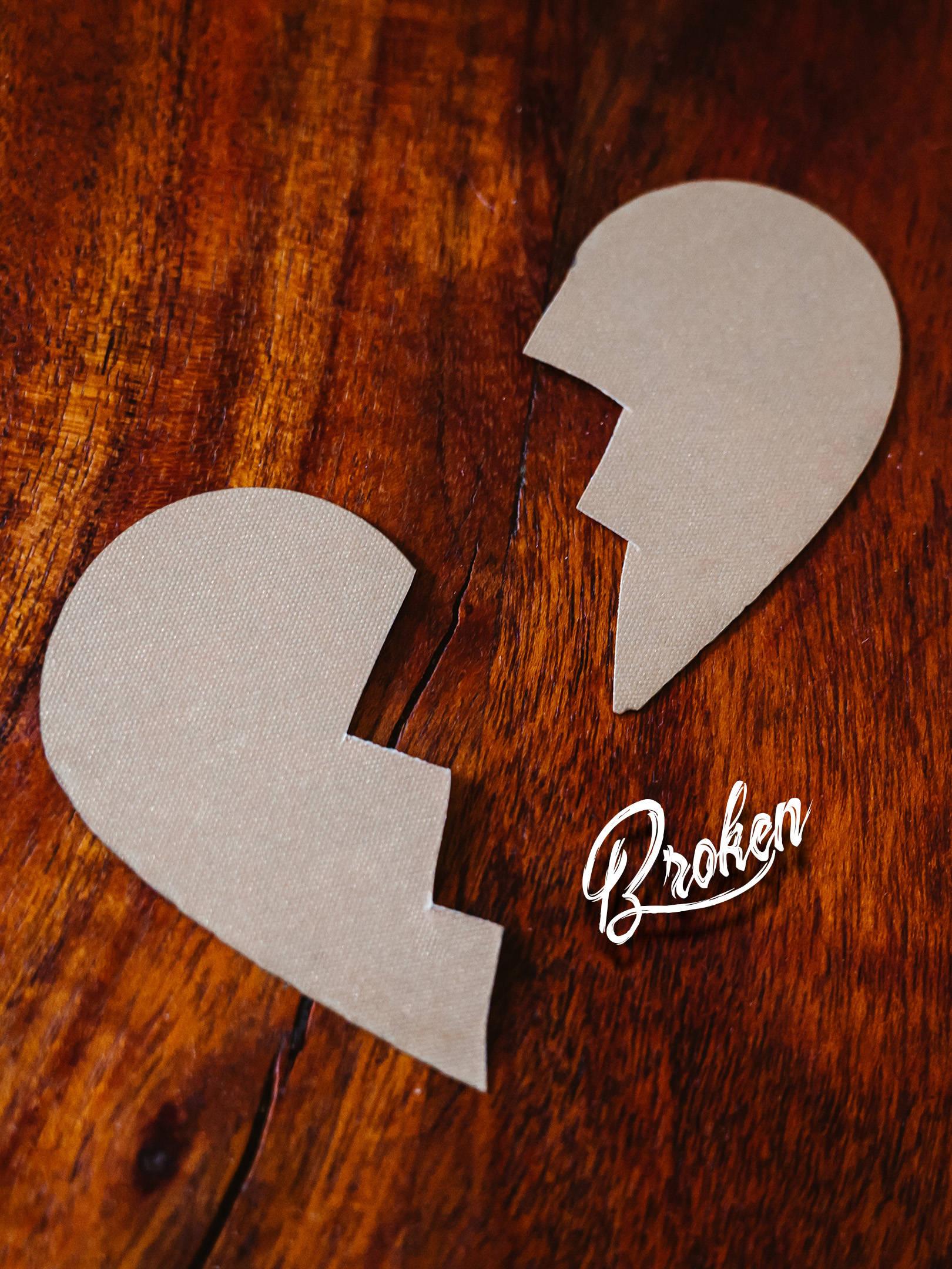 No Love Broken Heart Cardboard Cutout — 1620x2160 wallpaper