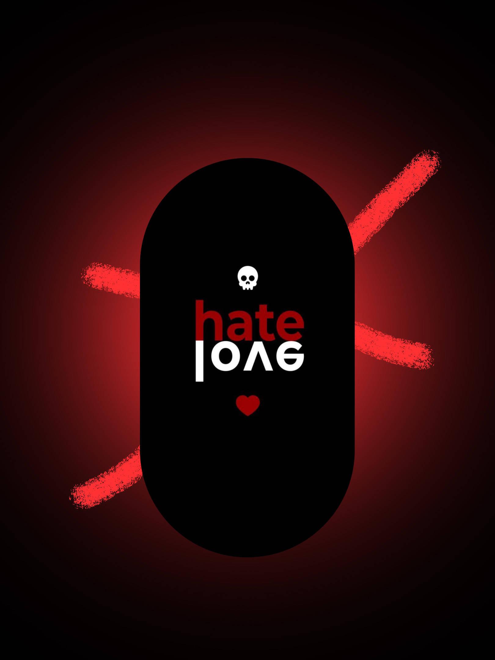 No Love Hate Love Signage — 1620x2160 wallpaper