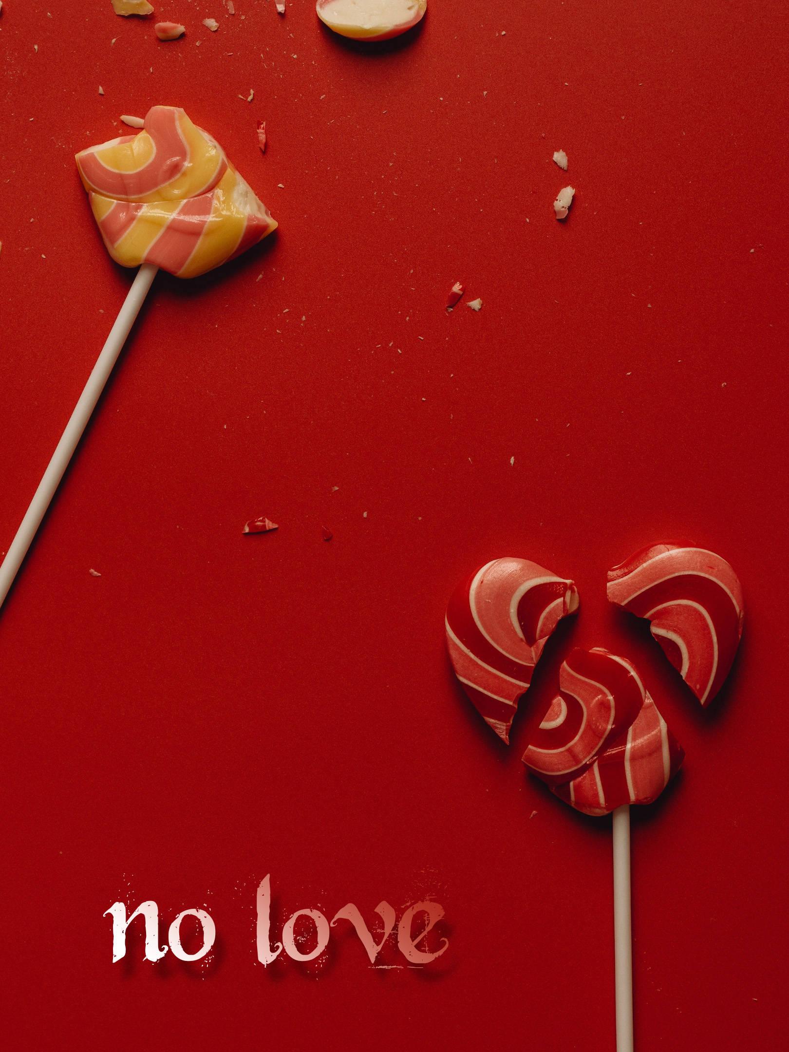 No Love Heart-shaped Lollipops — 1620x2160 wallpaper