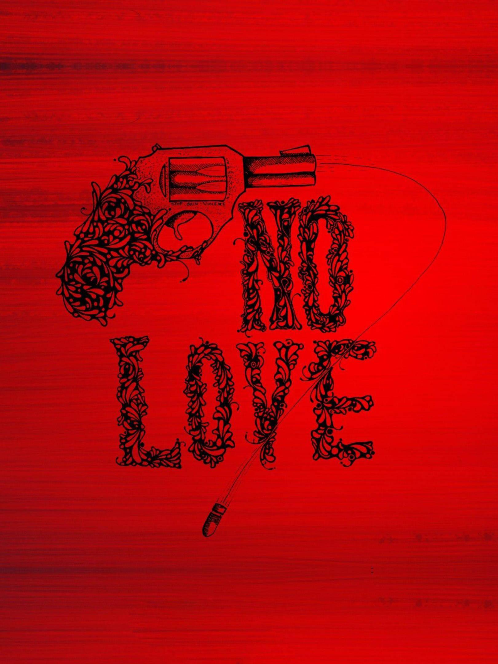 No Love With Revolver Pistol — 1620x2160 wallpaper