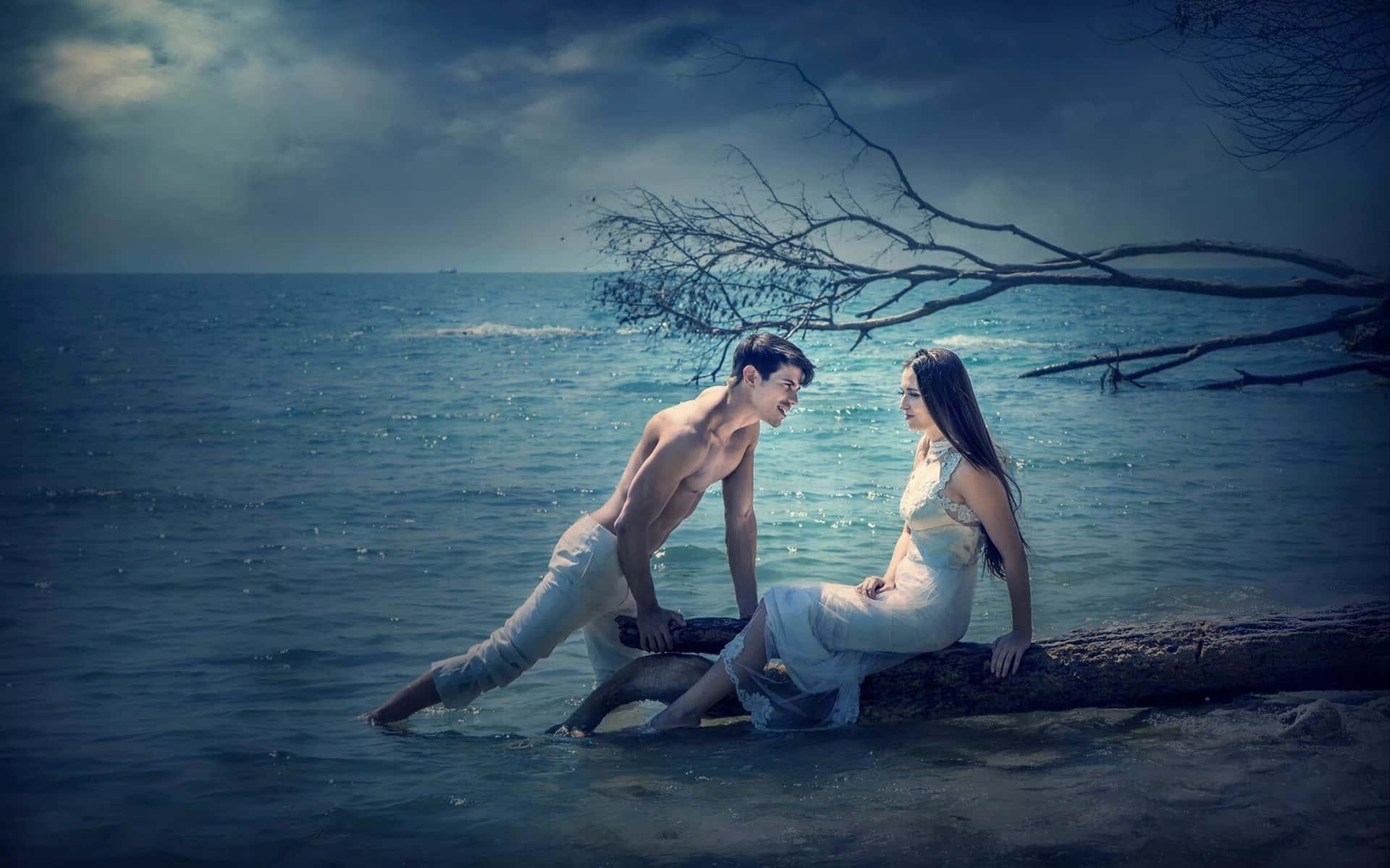 Nothing more romantic than embracing your love on the beach — 1920x1200 wallpaper