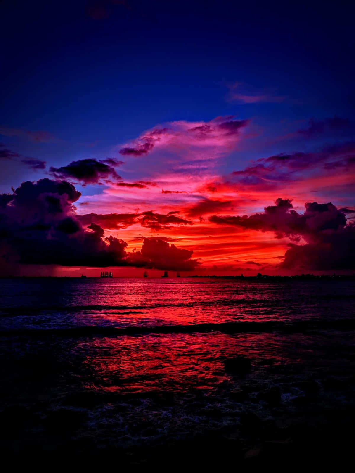 Ocean Neon Sunset Colorful 4k Phone — 1200x1598 wallpaper