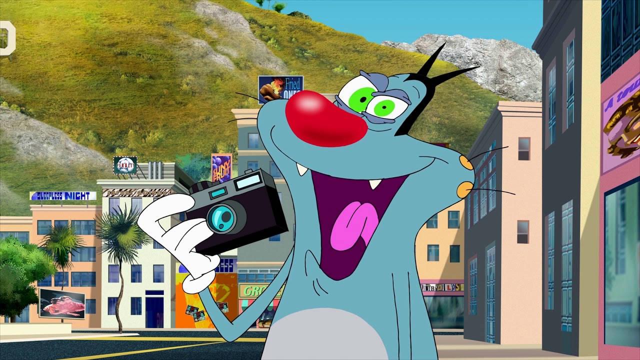 Oggy And The Cockroaches With Camera — 1280x720 wallpaper